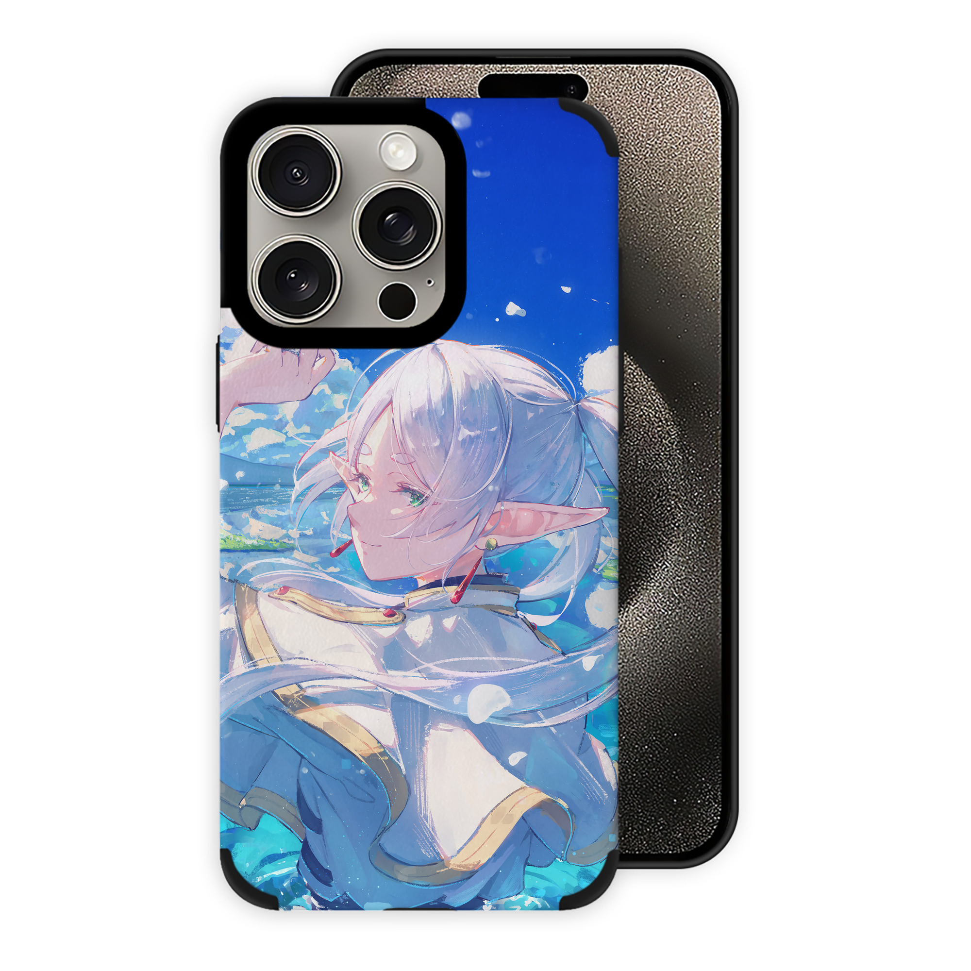 （画像用） 葬送のフリーレン Frieren 【iPhone15ProMax対応】 PUレザー スマホケース 耐衝撃＆黄変防止
