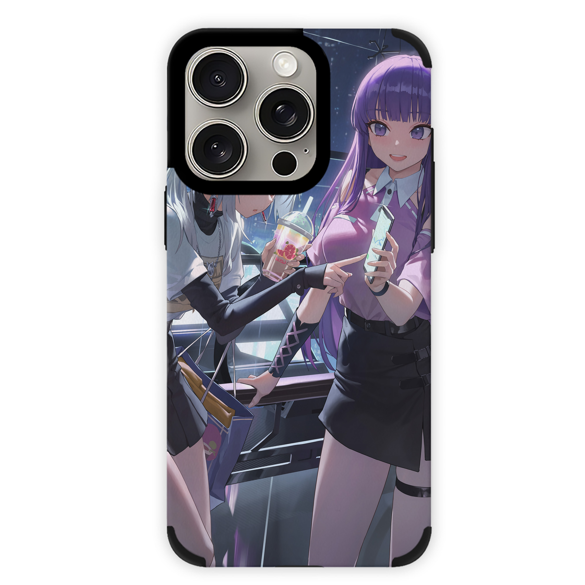 （画像用） 葬送のフリーレン Frieren 【iPhone15ProMax対応】 PUレザー スマホケース 耐衝撃＆黄変防止