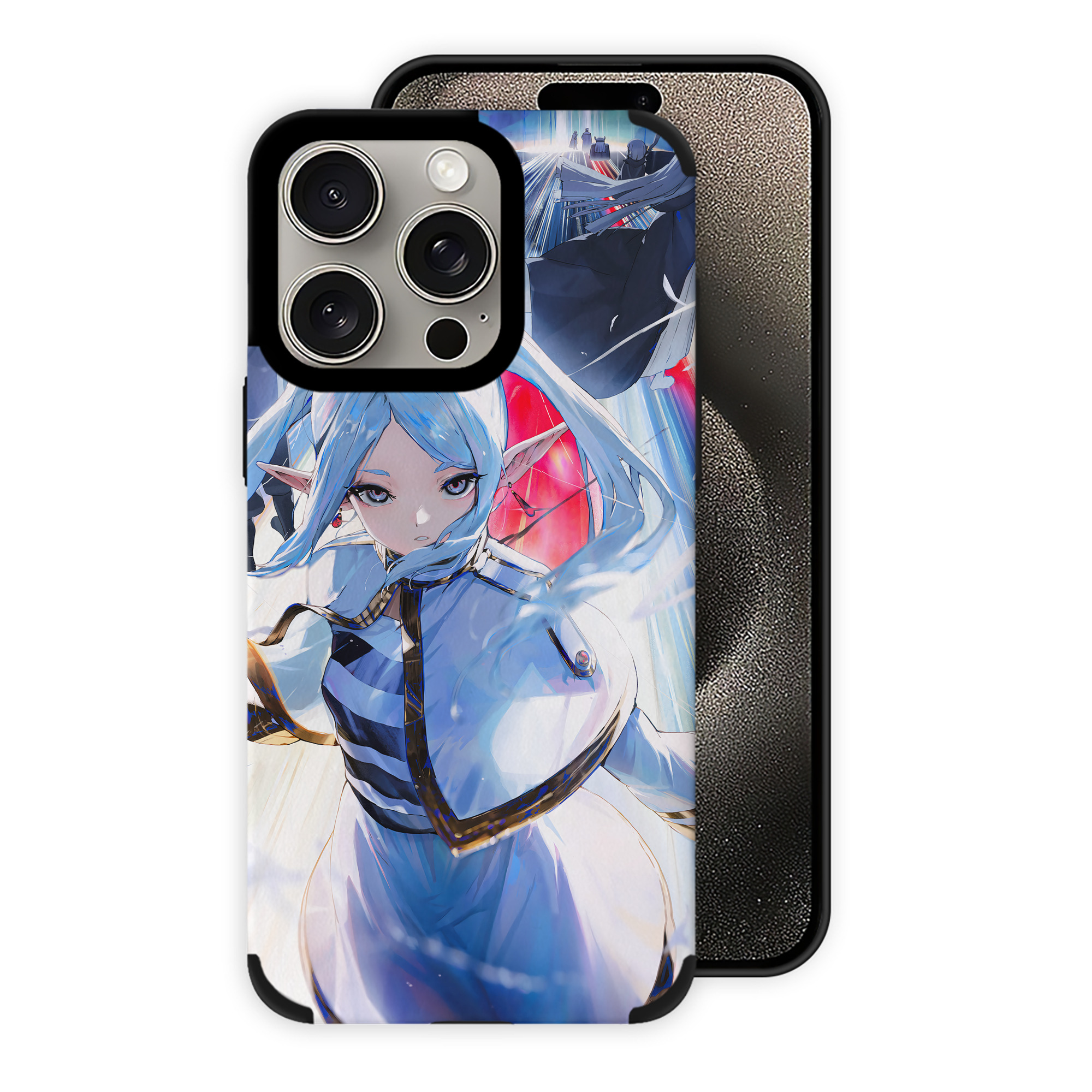 （画像用） 葬送のフリーレン Frieren 【iPhone15ProMax対応】 PUレザー スマホケース 耐衝撃＆黄変防止