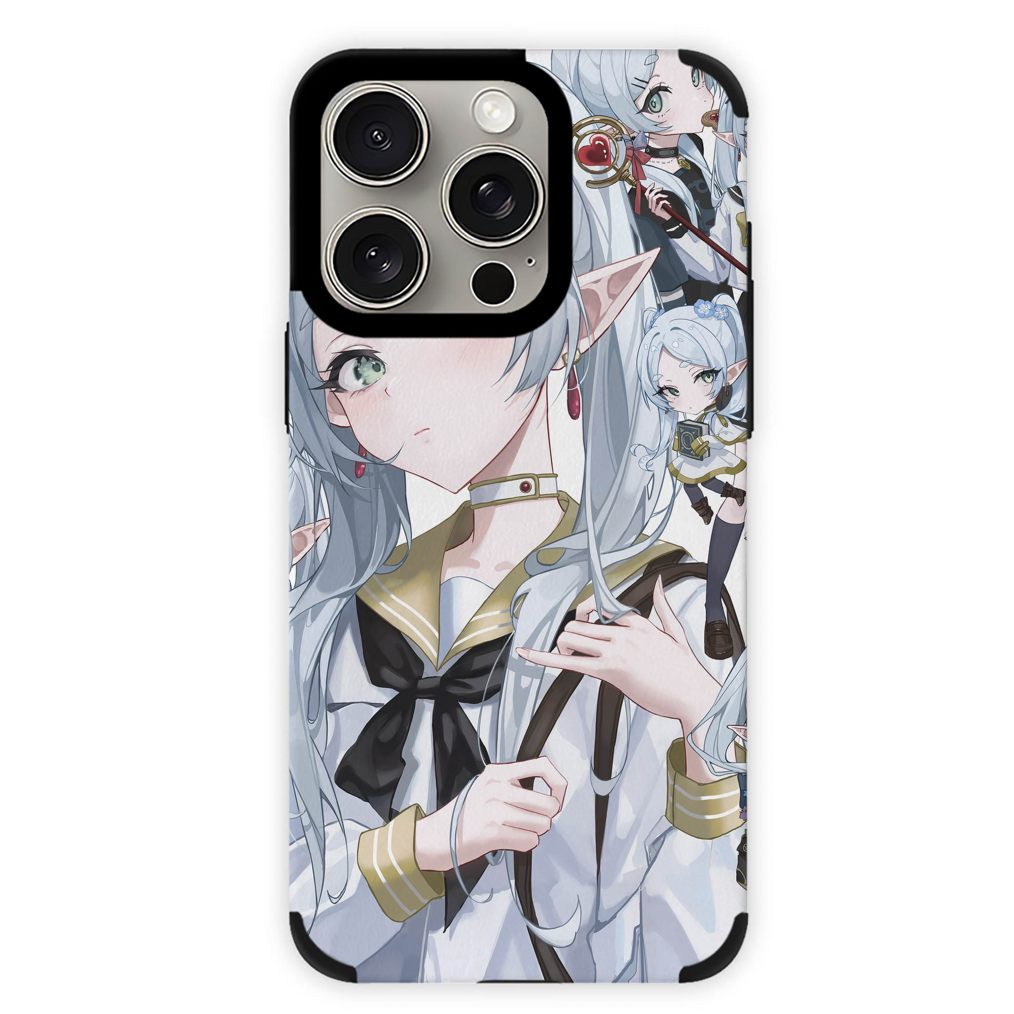 （画像用） 葬送のフリーレン Frieren 【iPhone15ProMax対応】 PUレザー スマホケース 耐衝撃＆黄変防止