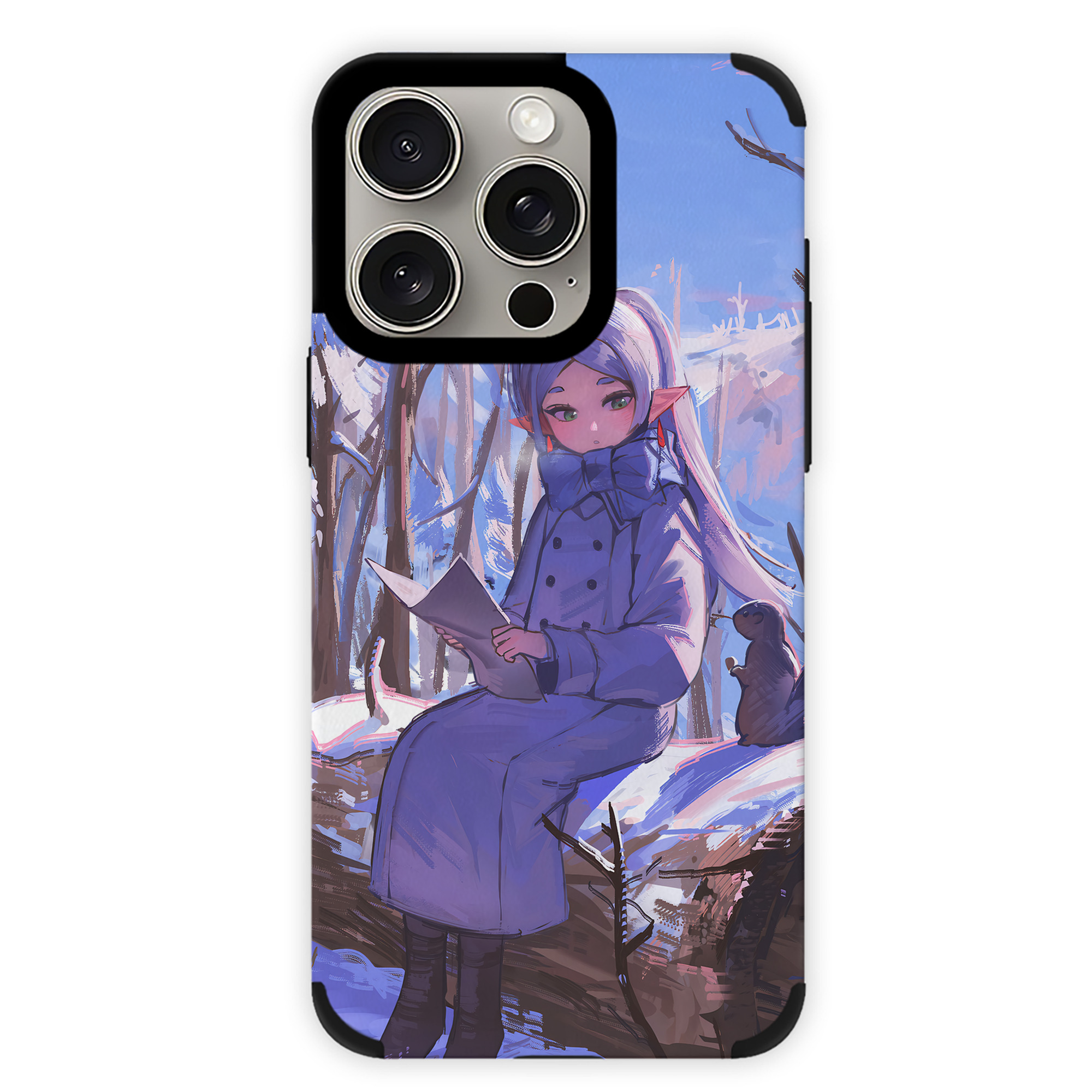 （画像用） 葬送のフリーレン Frieren 【iPhone15ProMax対応】 PUレザー スマホケース 耐衝撃＆黄変防止