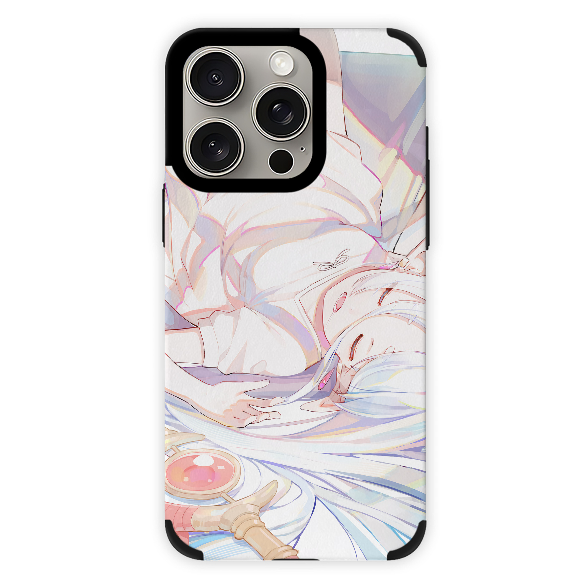 （画像用） 葬送のフリーレン Frieren 【iPhone15ProMax対応】 PUレザー スマホケース 耐衝撃＆黄変防止