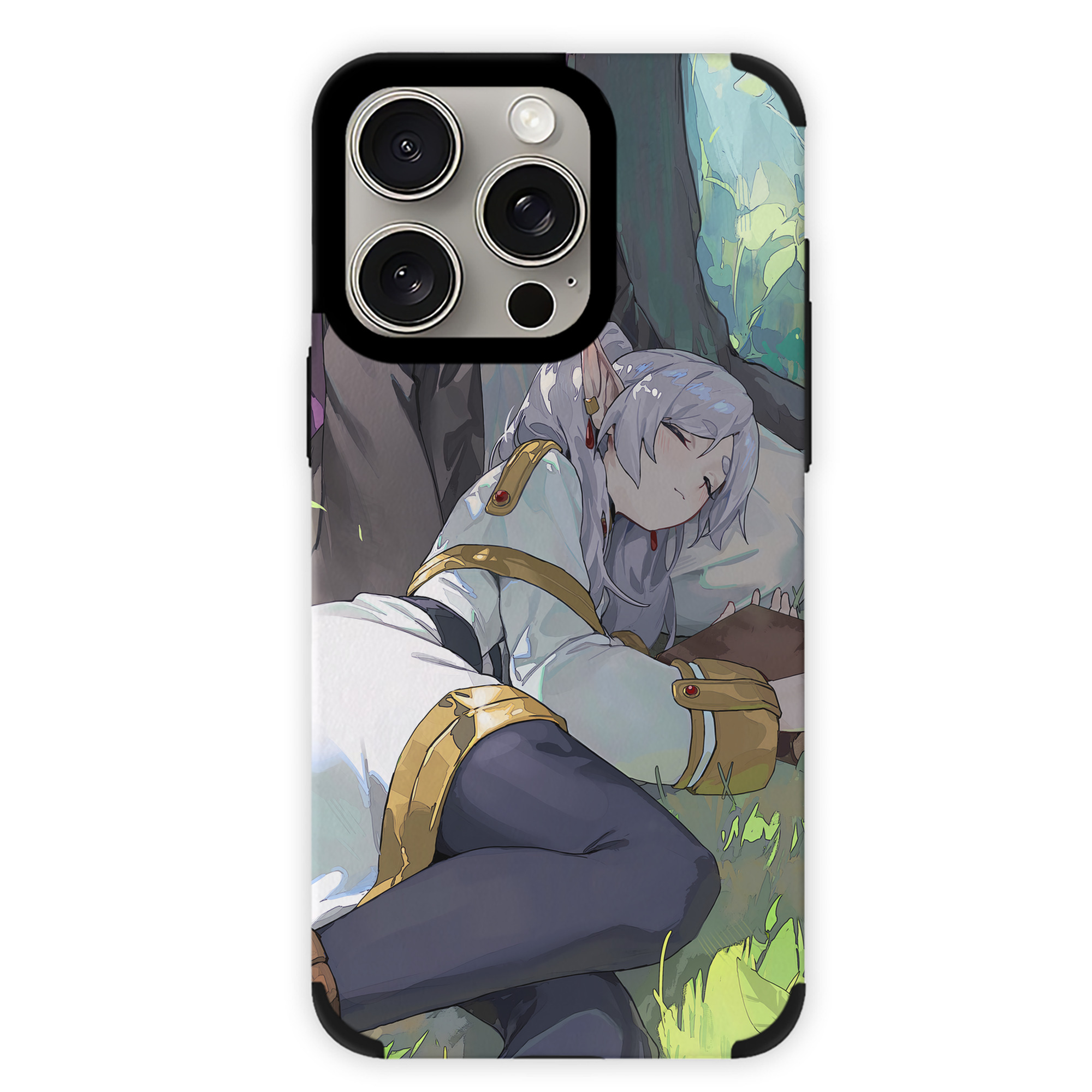 （画像用） 葬送のフリーレン Frieren 【iPhone15ProMax対応】 PUレザー スマホケース 耐衝撃＆黄変防止