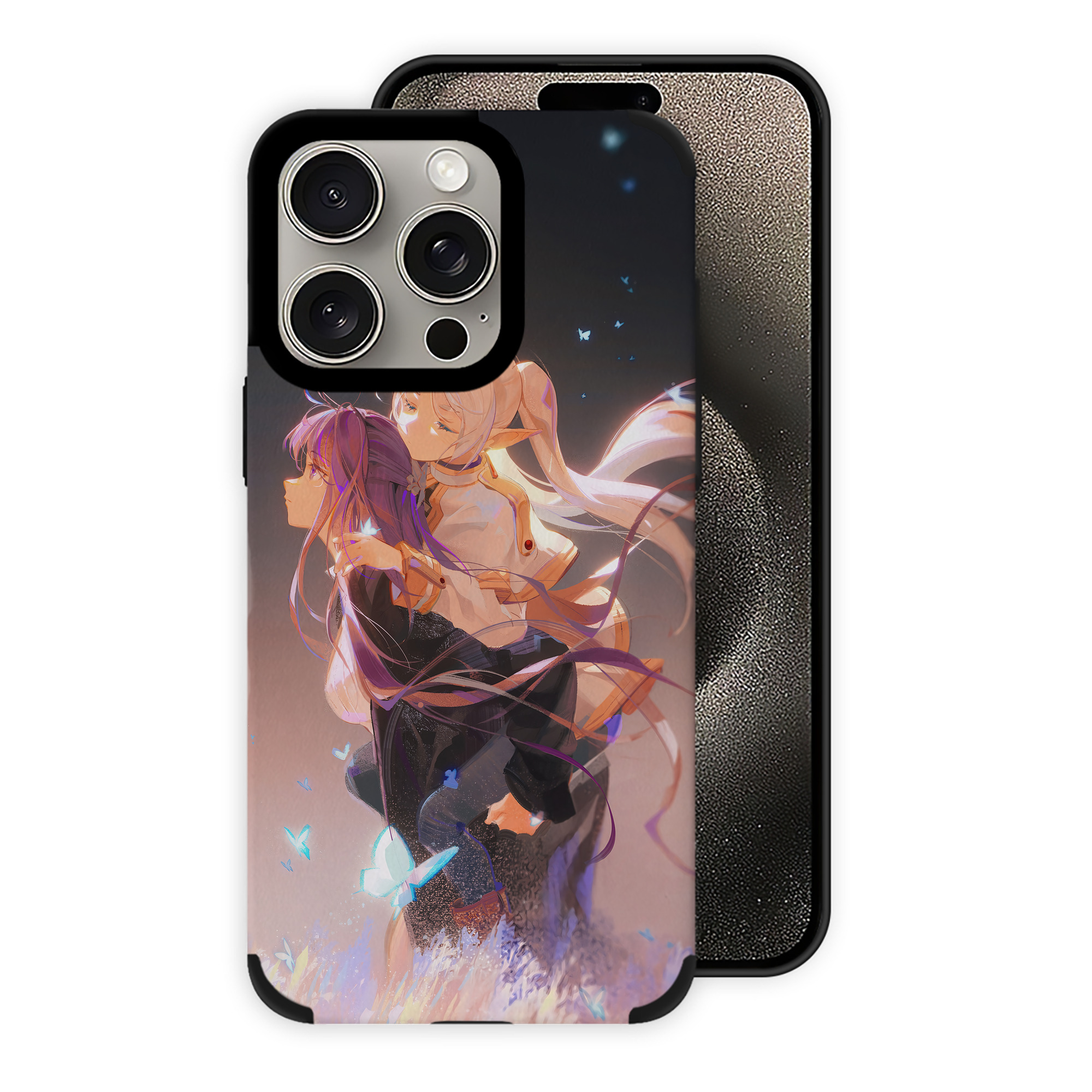 （画像用） 葬送のフリーレン Frieren 【iPhone15ProMax対応】 PUレザー スマホケース 耐衝撃＆黄変防止