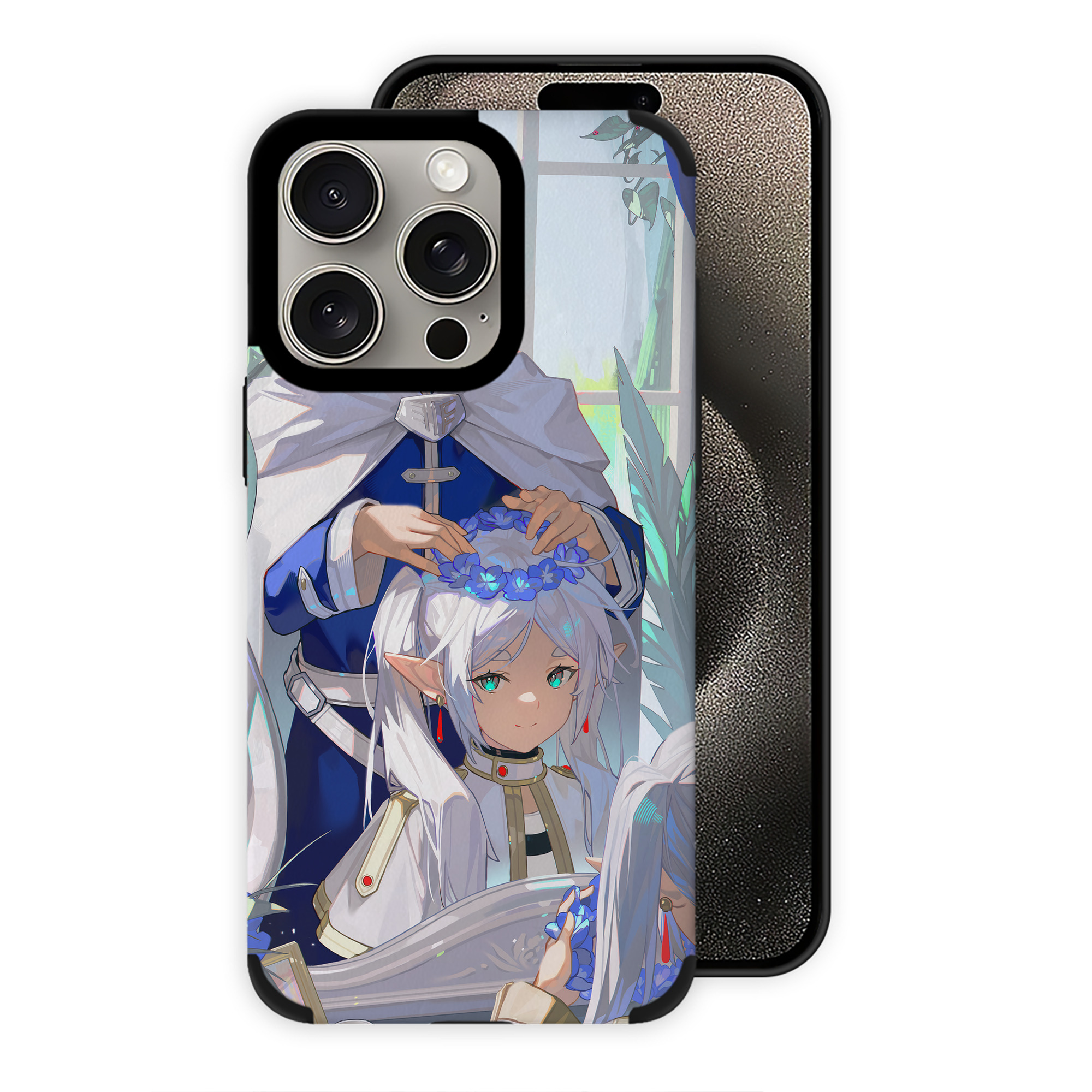（画像用） 葬送のフリーレン Frieren 【iPhone15ProMax対応】 PUレザー スマホケース 耐衝撃＆黄変防止