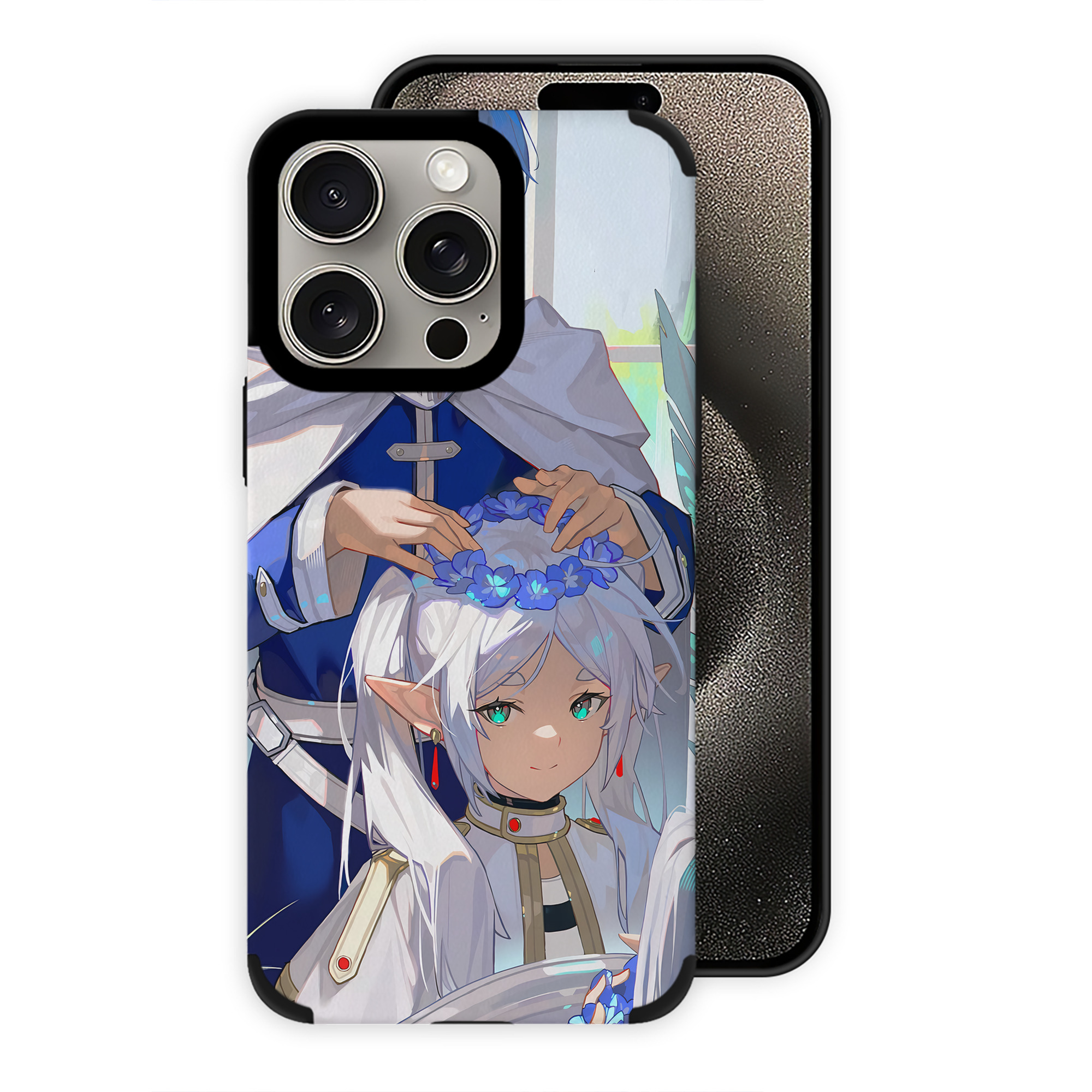 （画像用） 葬送のフリーレン Frieren 【iPhone15ProMax対応】 PUレザー スマホケース 耐衝撃＆黄変防止
