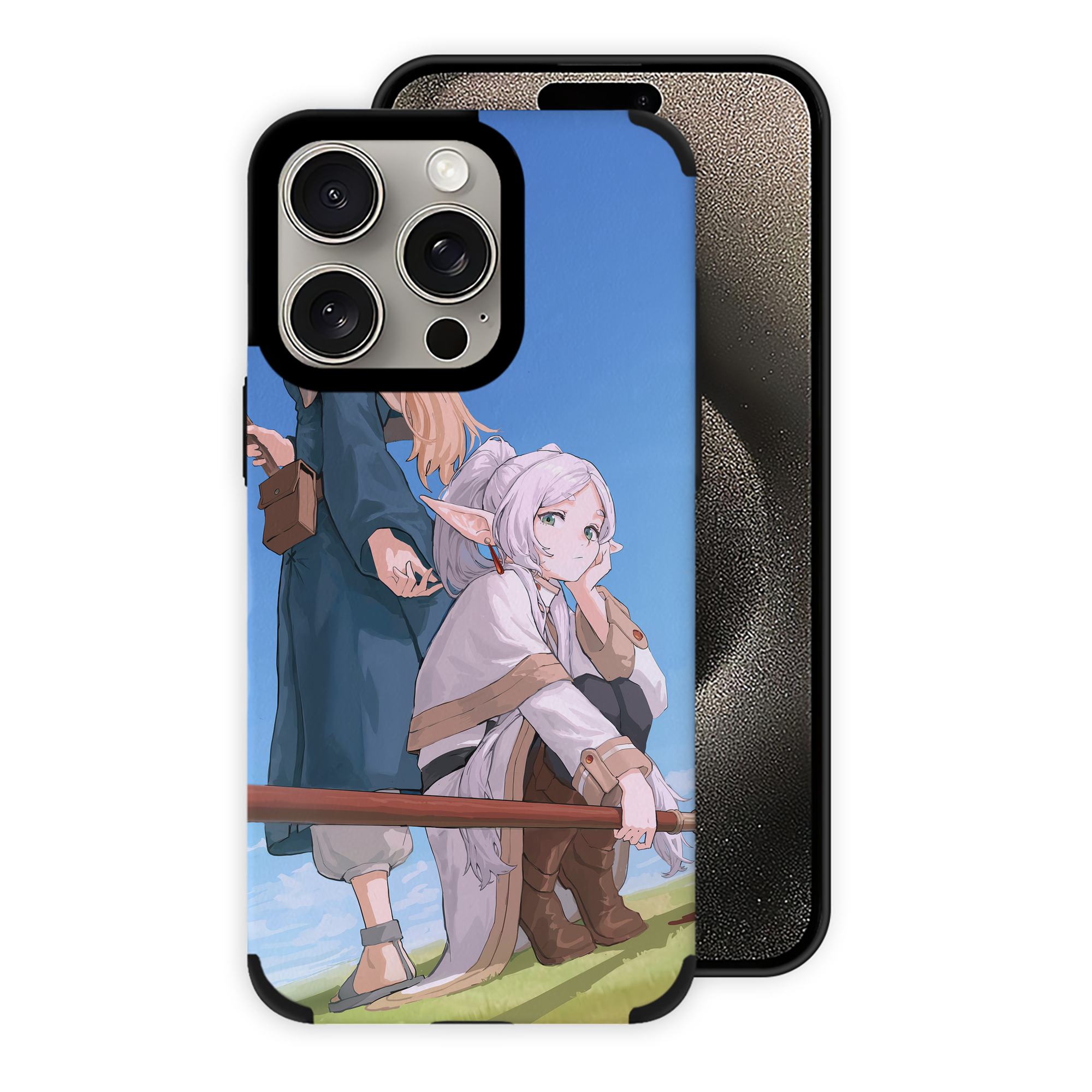 （画像用） 葬送のフリーレン Frieren 【iPhone15ProMax対応】 PUレザー スマホケース 耐衝撃＆黄変防止