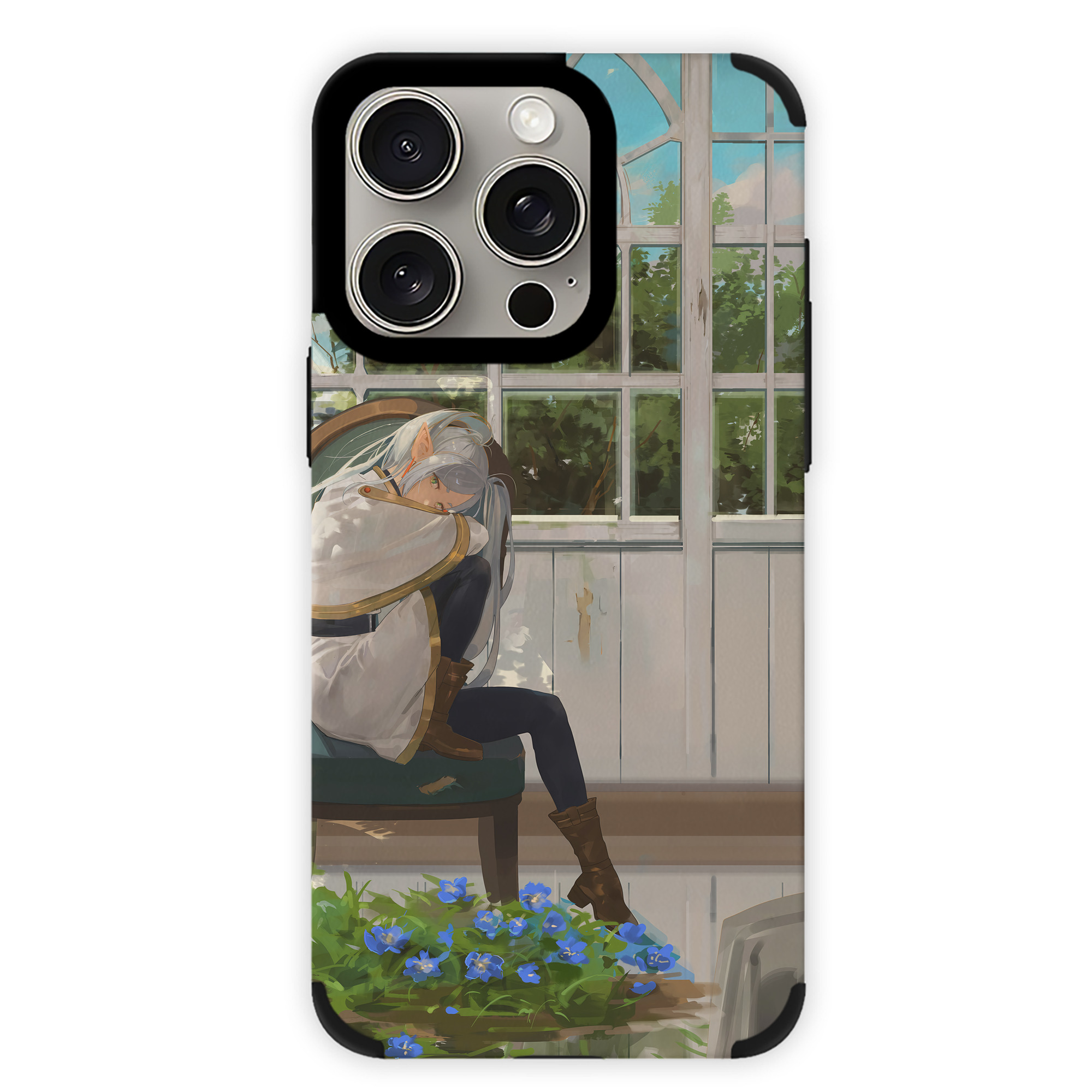 （画像用） 葬送のフリーレン Frieren 【iPhone15ProMax対応】 PUレザー スマホケース 耐衝撃＆黄変防止