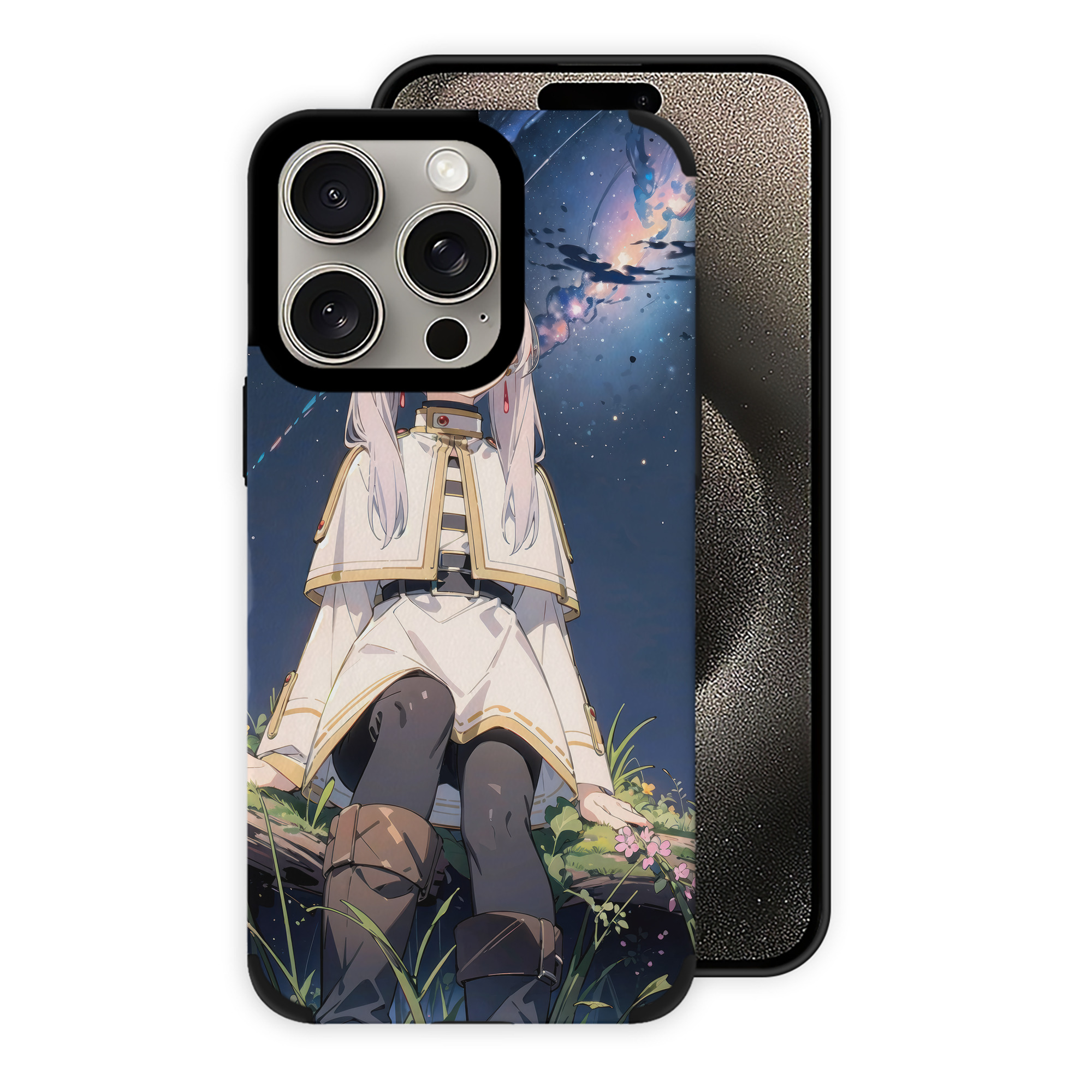 （画像用） 葬送のフリーレン Frieren 【iPhone15ProMax対応】 PUレザー スマホケース 耐衝撃＆黄変防止