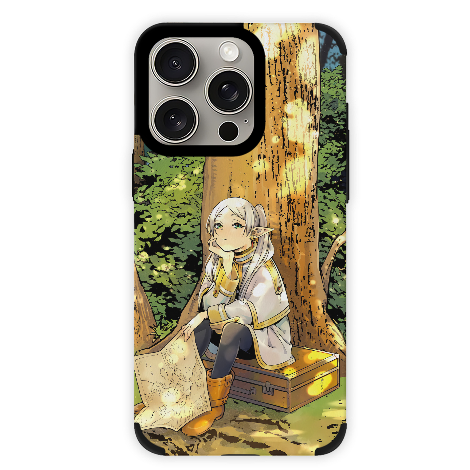 （画像用） 葬送のフリーレン Frieren 【iPhone15ProMax対応】 PUレザー スマホケース 耐衝撃＆黄変防止