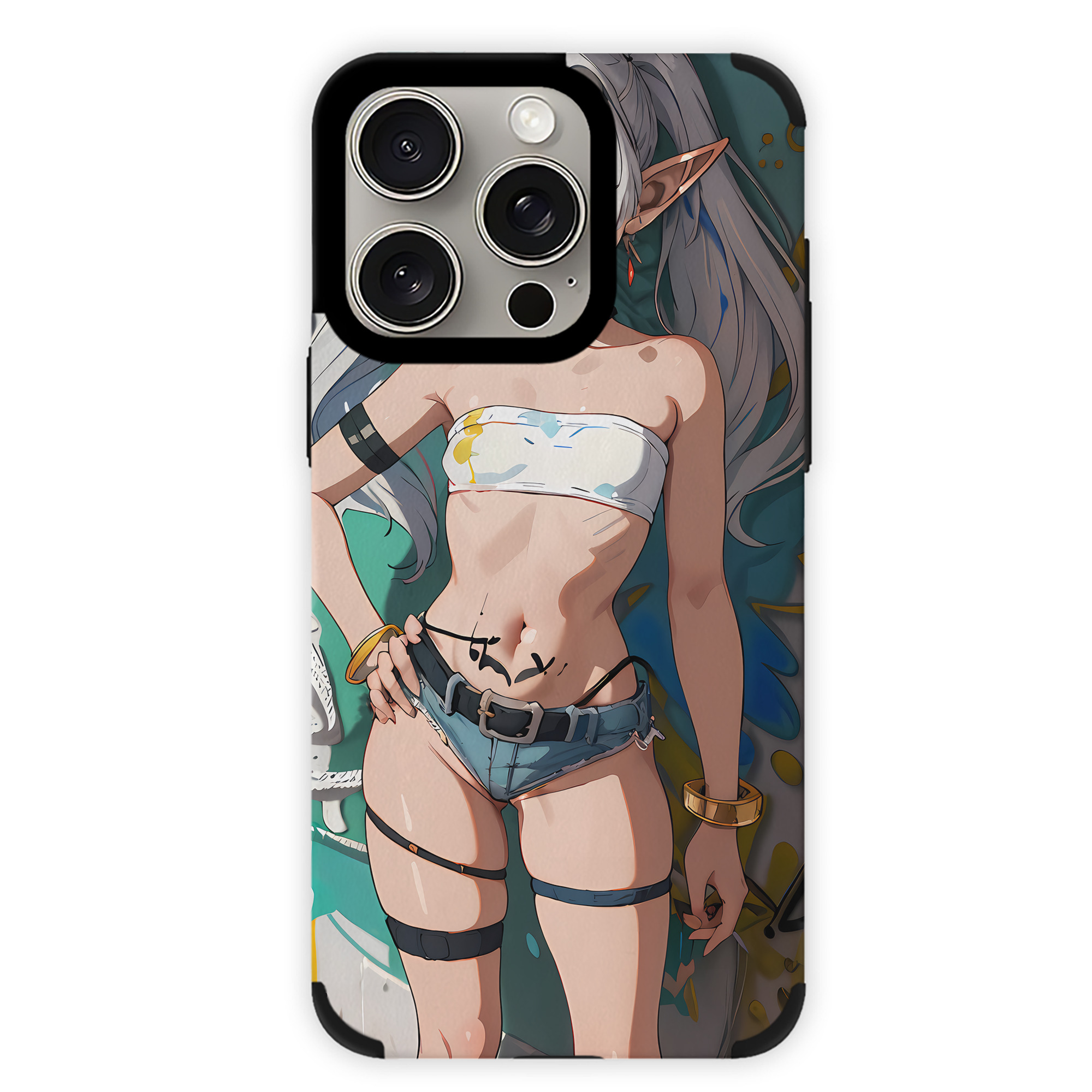 （画像用） 葬送のフリーレン Frieren 【iPhone15ProMax対応】 PUレザー スマホケース 耐衝撃＆黄変防止