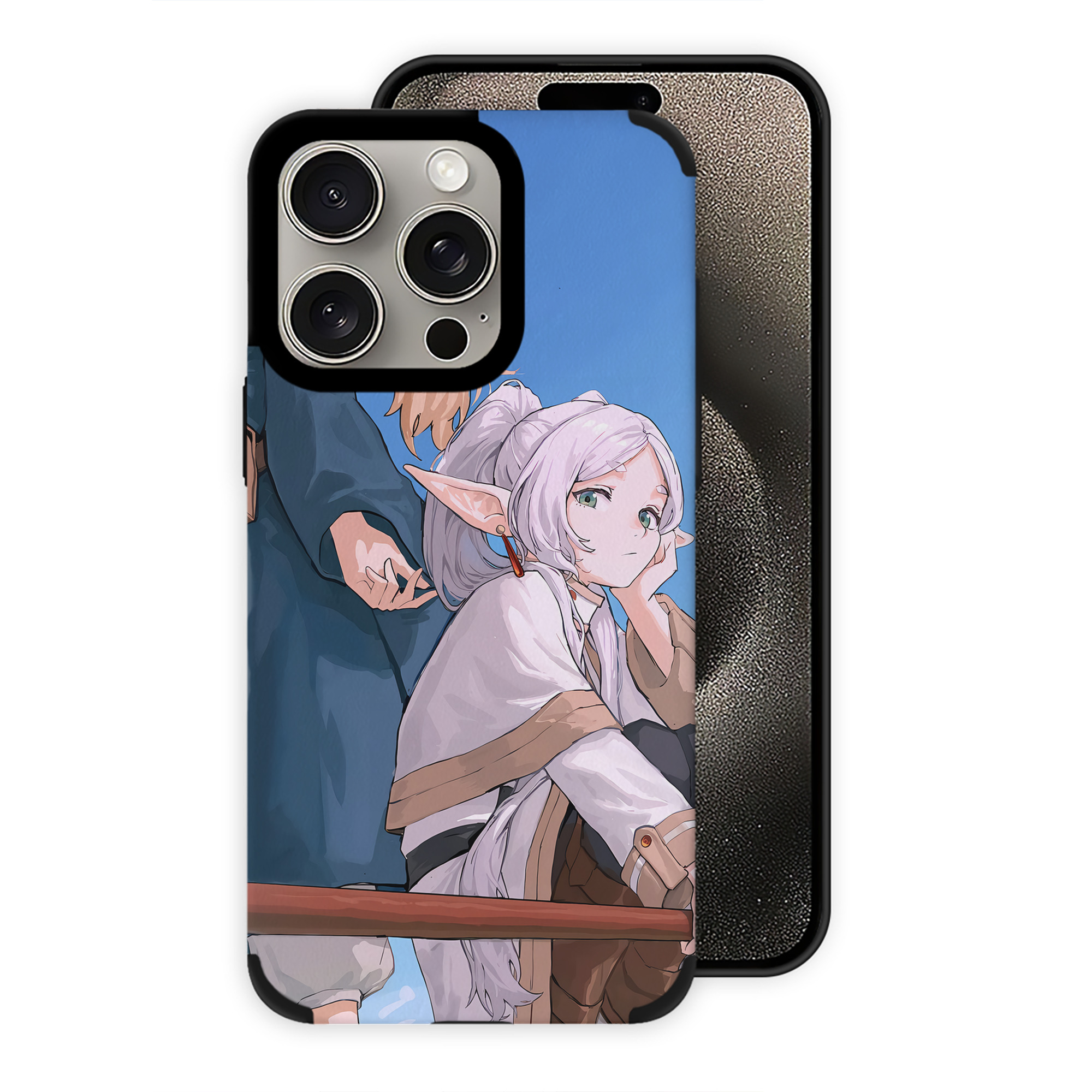 （画像用） 葬送のフリーレン Frieren 【iPhone15ProMax対応】 PUレザー スマホケース 耐衝撃＆黄変防止