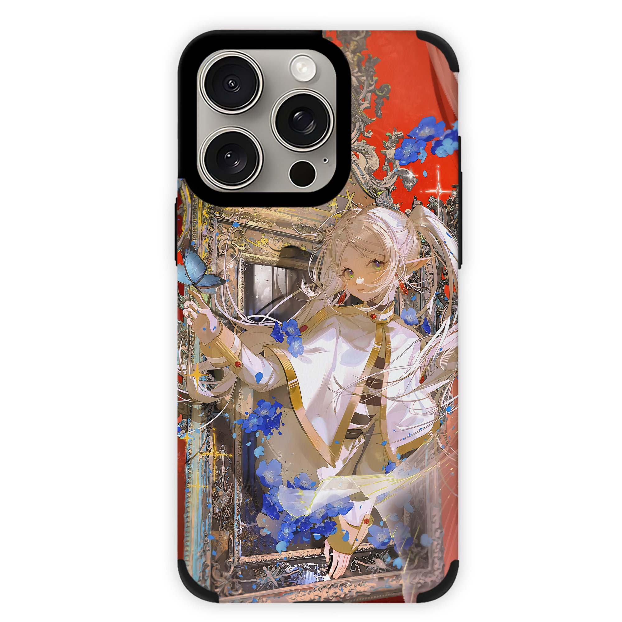 （画像用） 葬送のフリーレン Frieren 【iPhone15ProMax対応】 PUレザー スマホケース 耐衝撃＆黄変防止