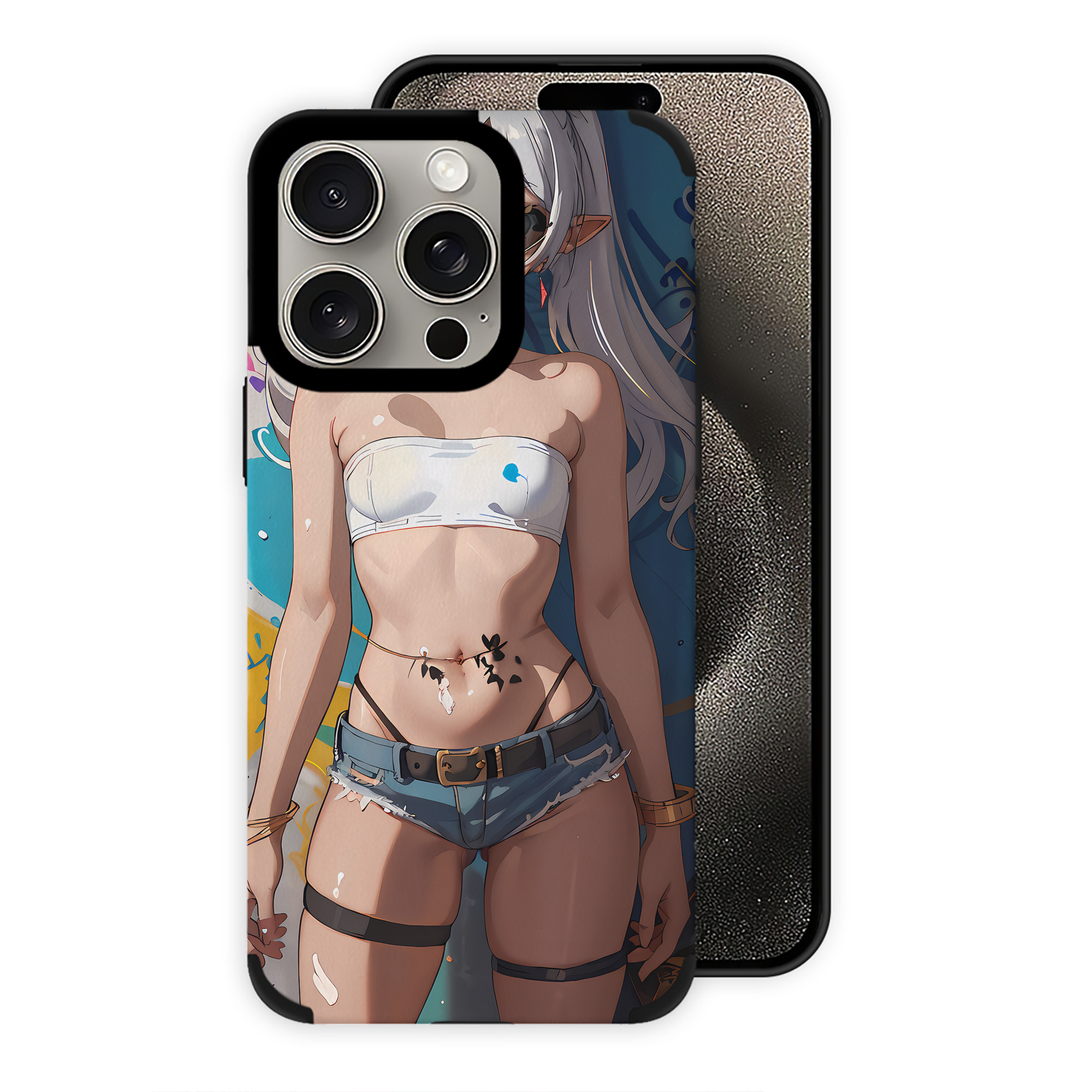 （画像用） 葬送のフリーレン Frieren 【iPhone15ProMax対応】 PUレザー スマホケース 耐衝撃＆黄変防止