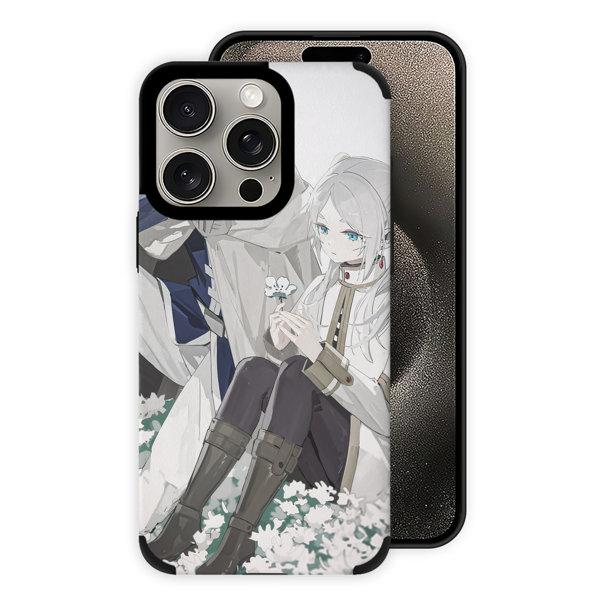 （画像用） 葬送のフリーレン Frieren 【iPhone15ProMax対応】 PUレザー スマホケース 耐衝撃＆黄変防止