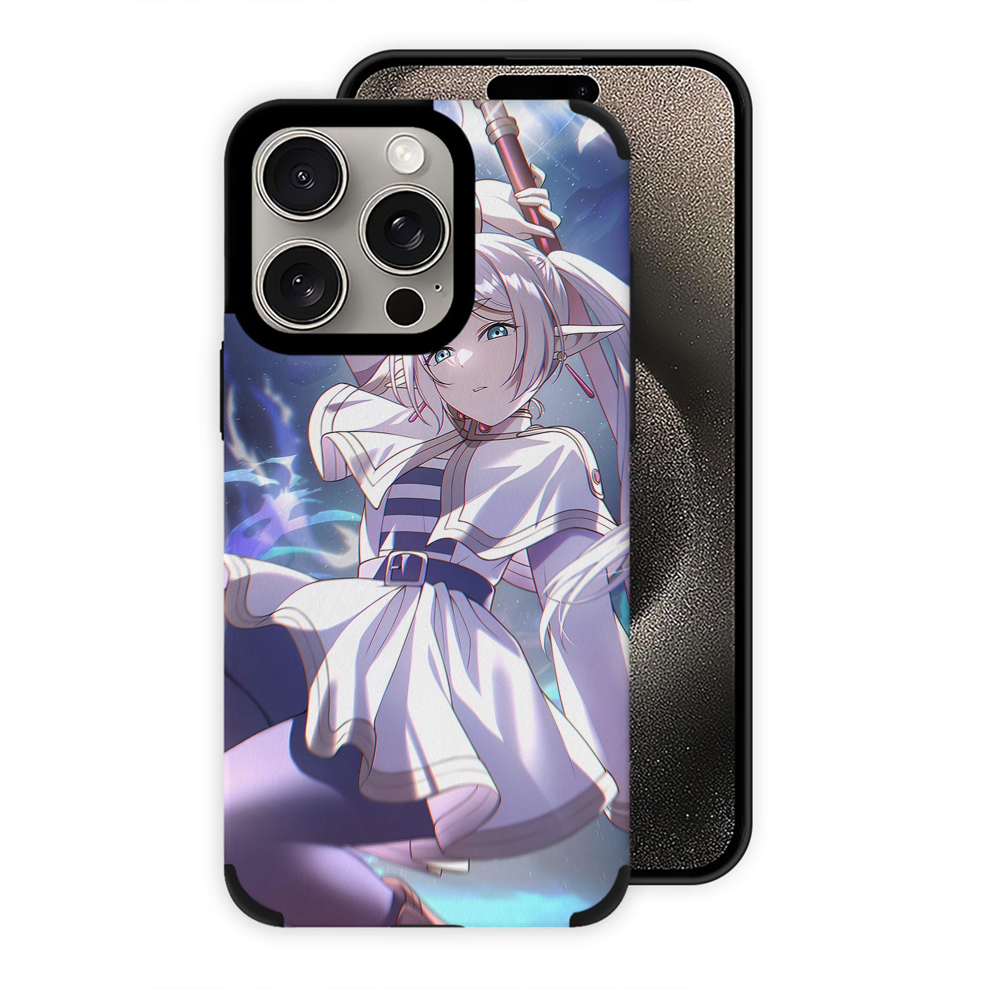 （画像用） 葬送のフリーレン Frieren 【iPhone15ProMax対応】 PUレザー スマホケース 耐衝撃＆黄変防止