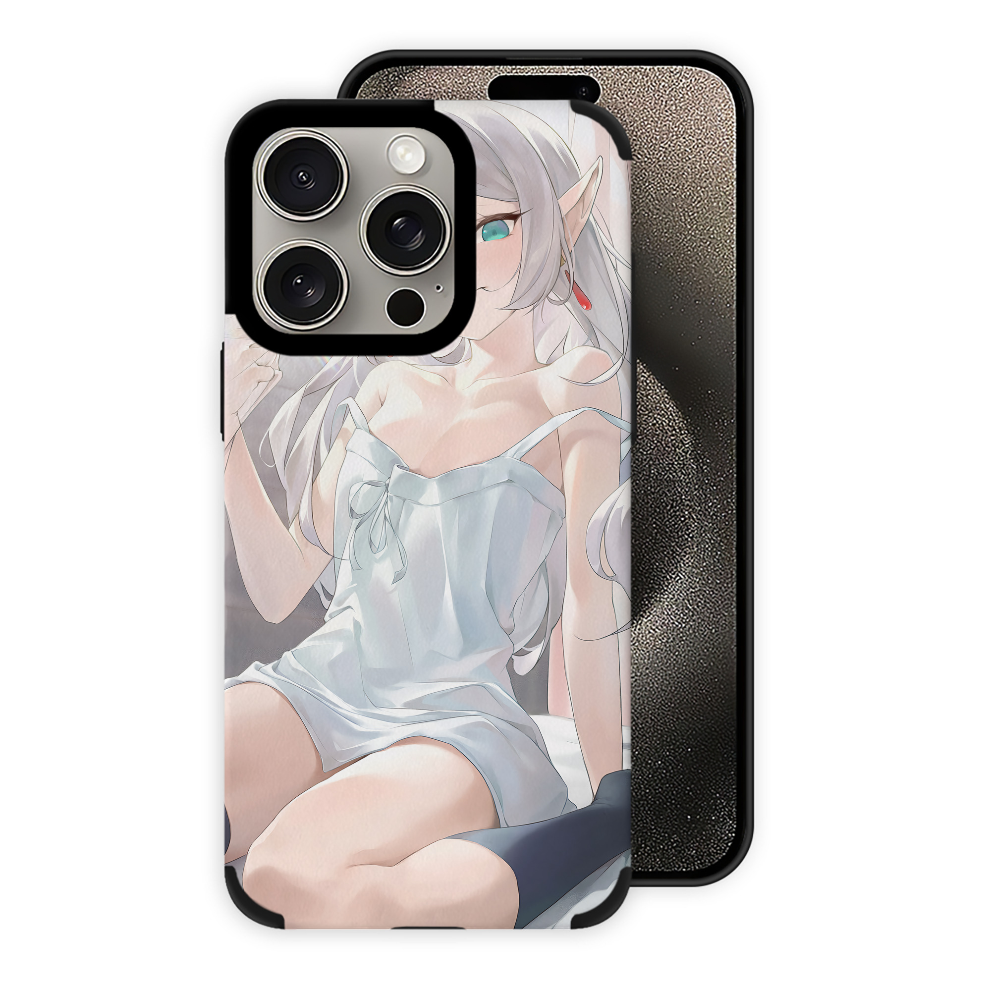 （画像用） 葬送のフリーレン Frieren 【iPhone15ProMax対応】 PUレザー スマホケース 耐衝撃＆黄変防止