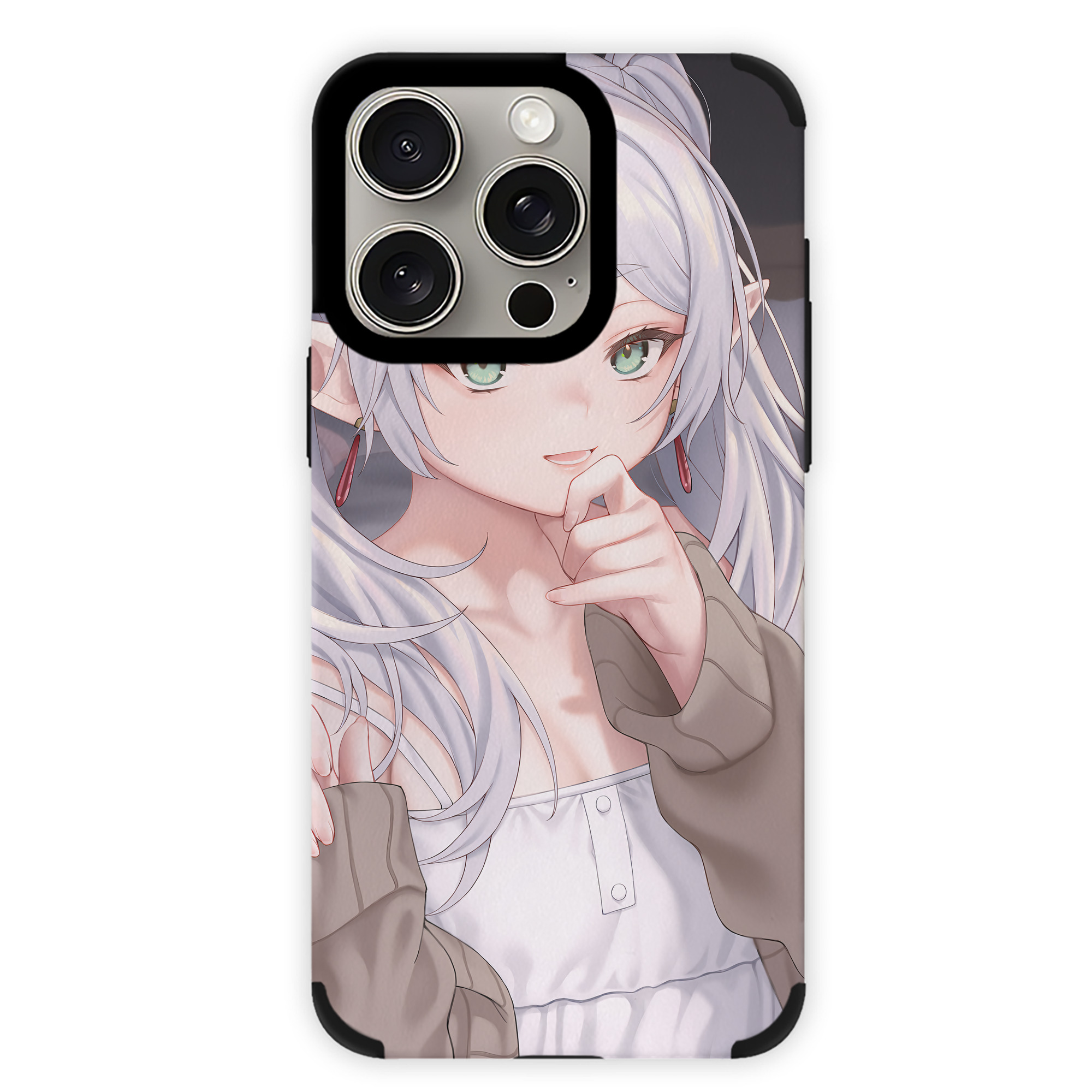 （画像用） 葬送のフリーレン Frieren 【iPhone15ProMax対応】 PUレザー スマホケース 耐衝撃＆黄変防止