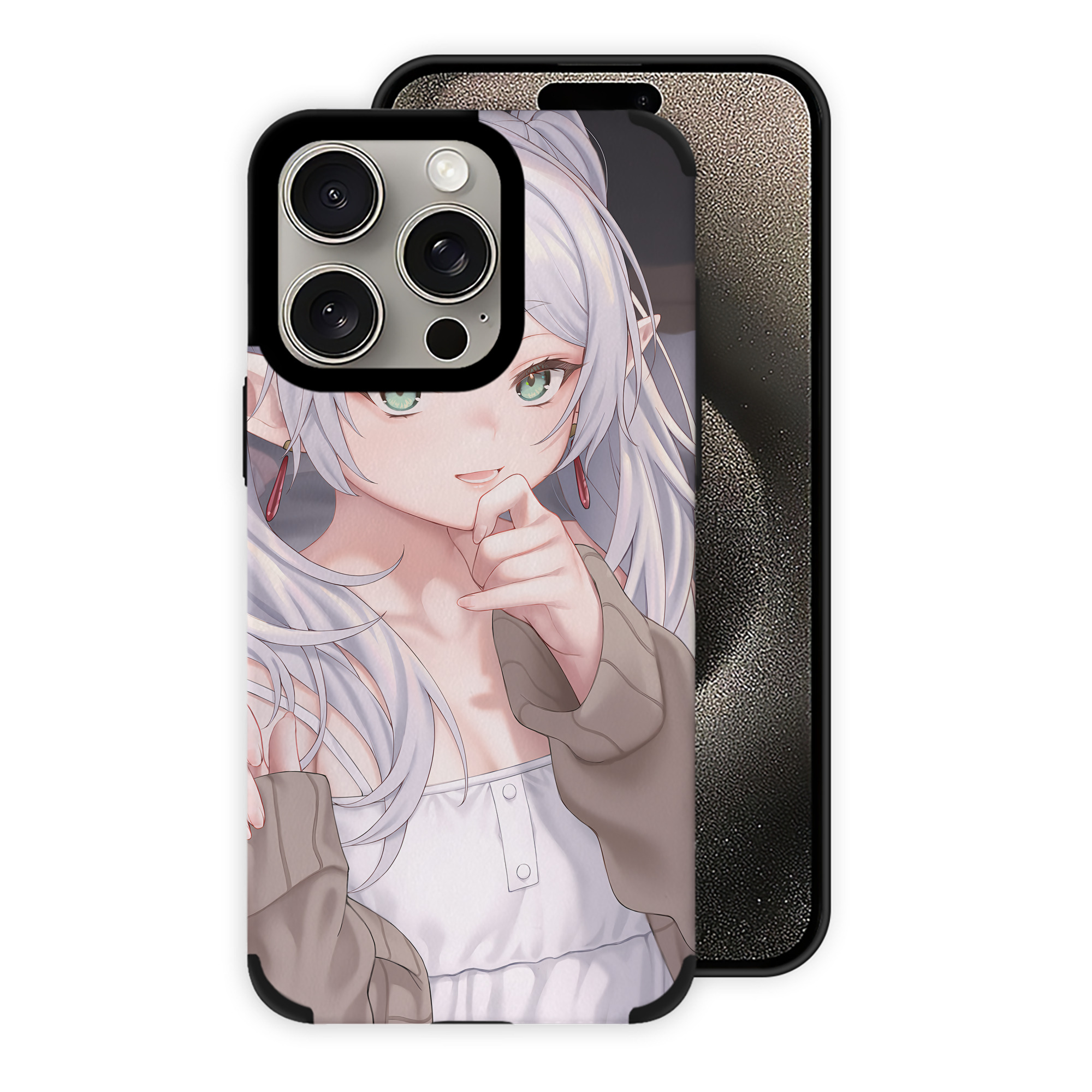 （画像用） 葬送のフリーレン Frieren 【iPhone15ProMax対応】 PUレザー スマホケース 耐衝撃＆黄変防止