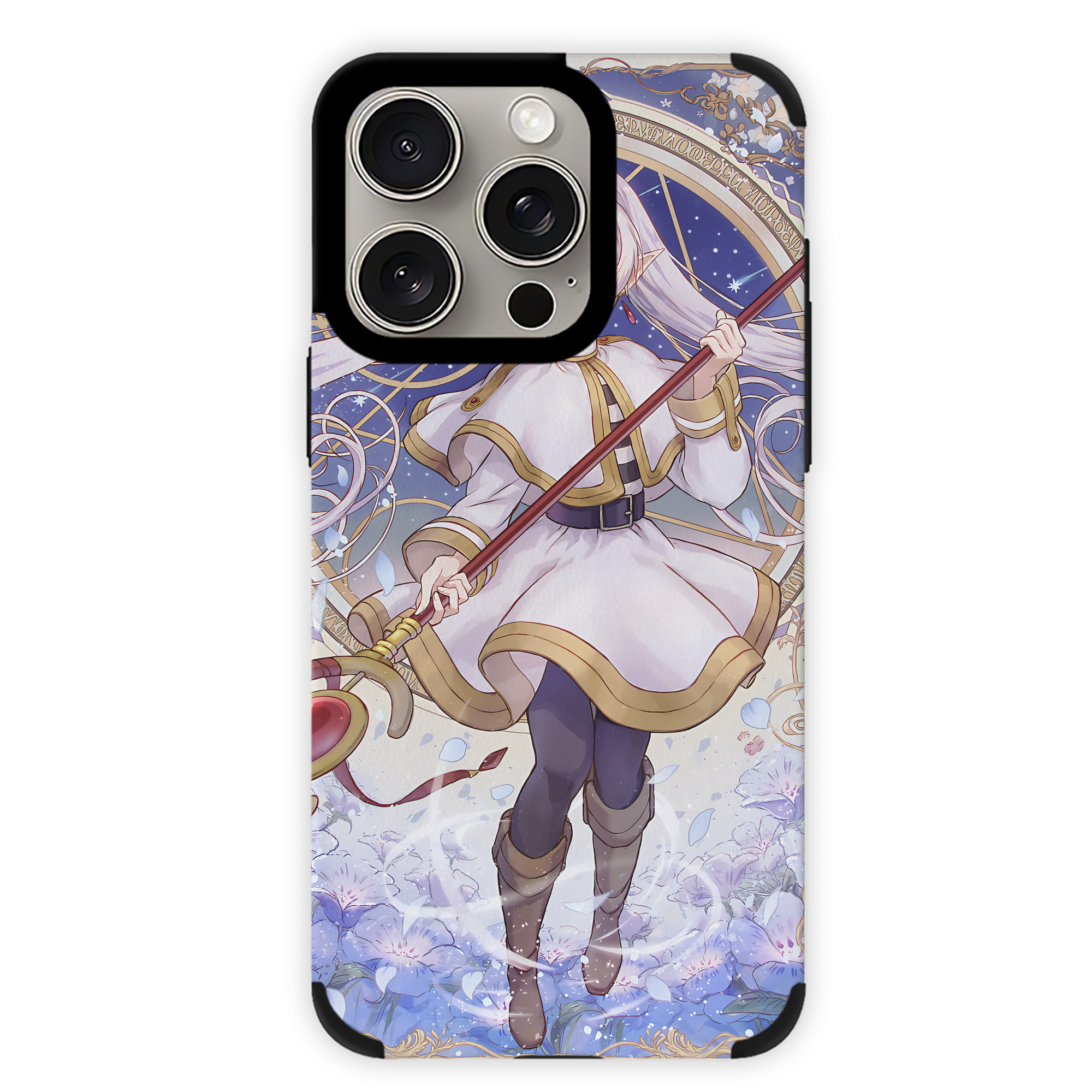 （画像用） 葬送のフリーレン Frieren 【iPhone15ProMax対応】 PUレザー スマホケース 耐衝撃＆黄変防止