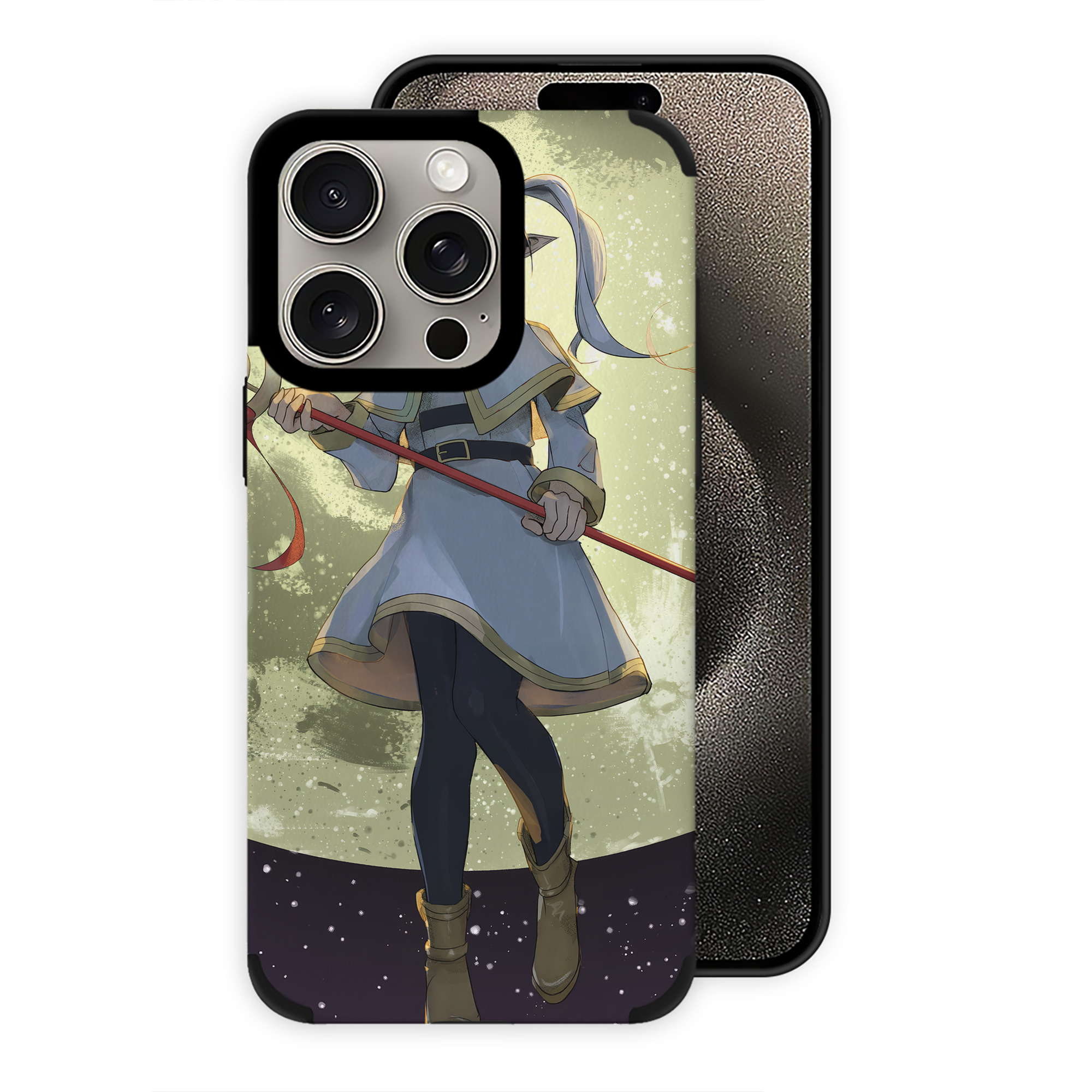 （画像用） 葬送のフリーレン Frieren 【iPhone15ProMax対応】 PUレザー スマホケース 耐衝撃＆黄変防止