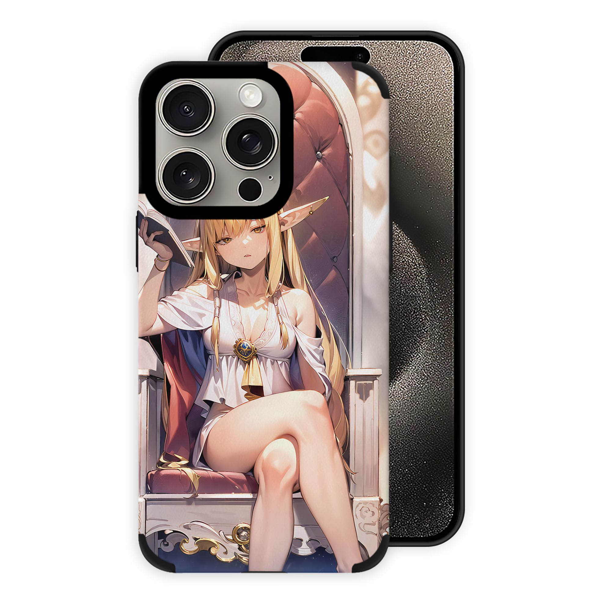 （画像用） 葬送のフリーレン Frieren 【iPhone15ProMax対応】 PUレザー スマホケース 耐衝撃＆黄変防止
