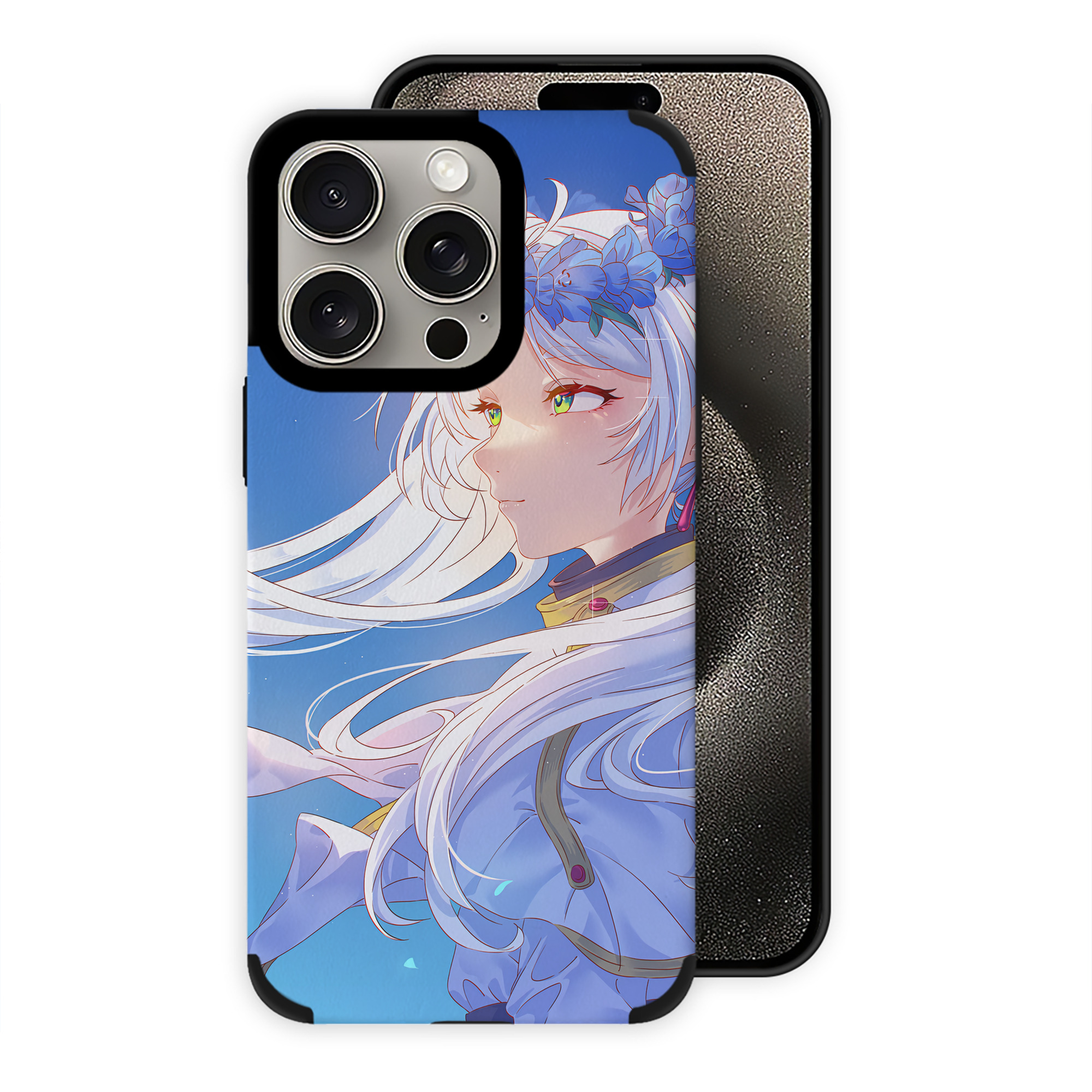 （画像用） 葬送のフリーレン Frieren 【iPhone15ProMax対応】 PUレザー スマホケース 耐衝撃＆黄変防止