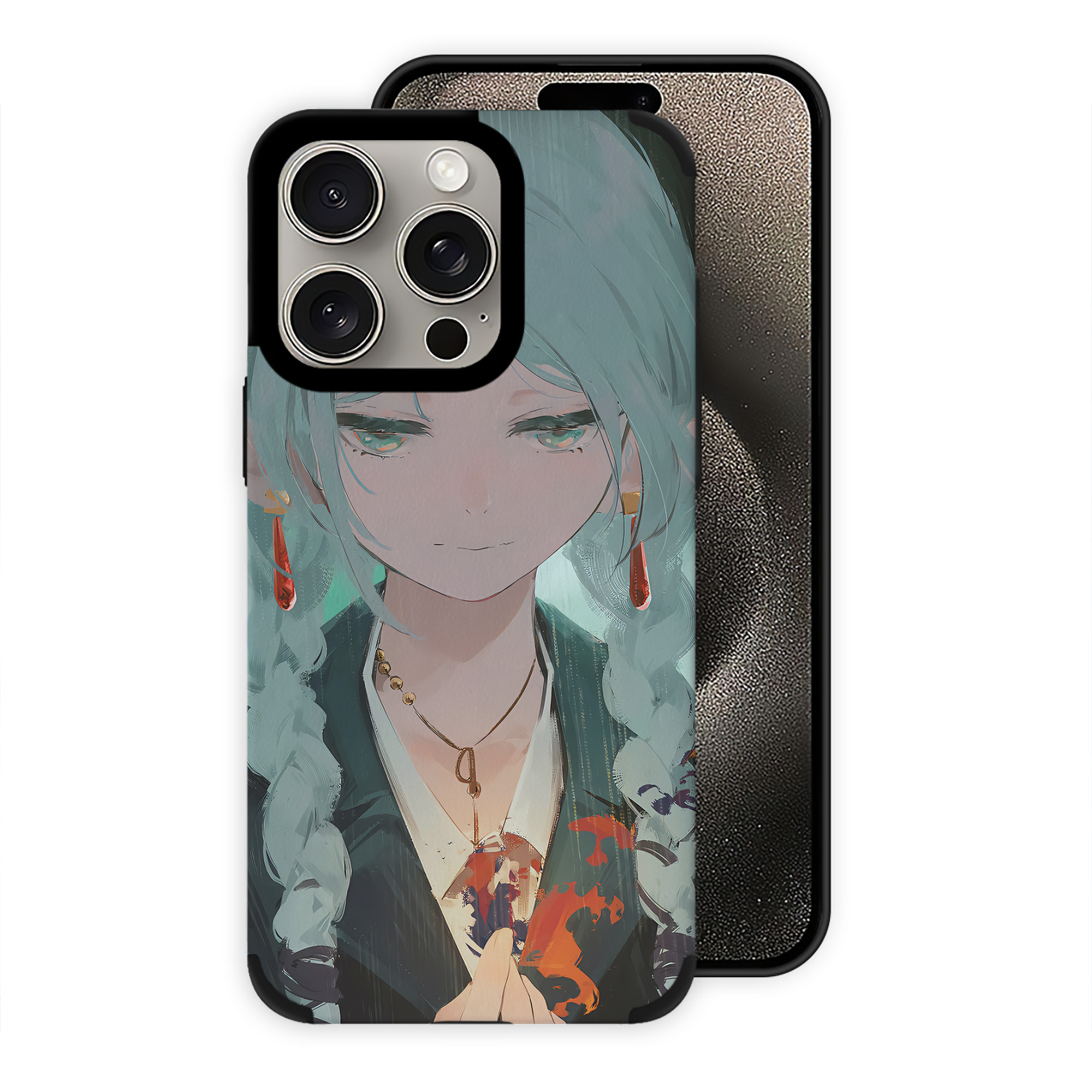 （画像用） 葬送のフリーレン Frieren 【iPhone15ProMax対応】 PUレザー スマホケース 耐衝撃＆黄変防止