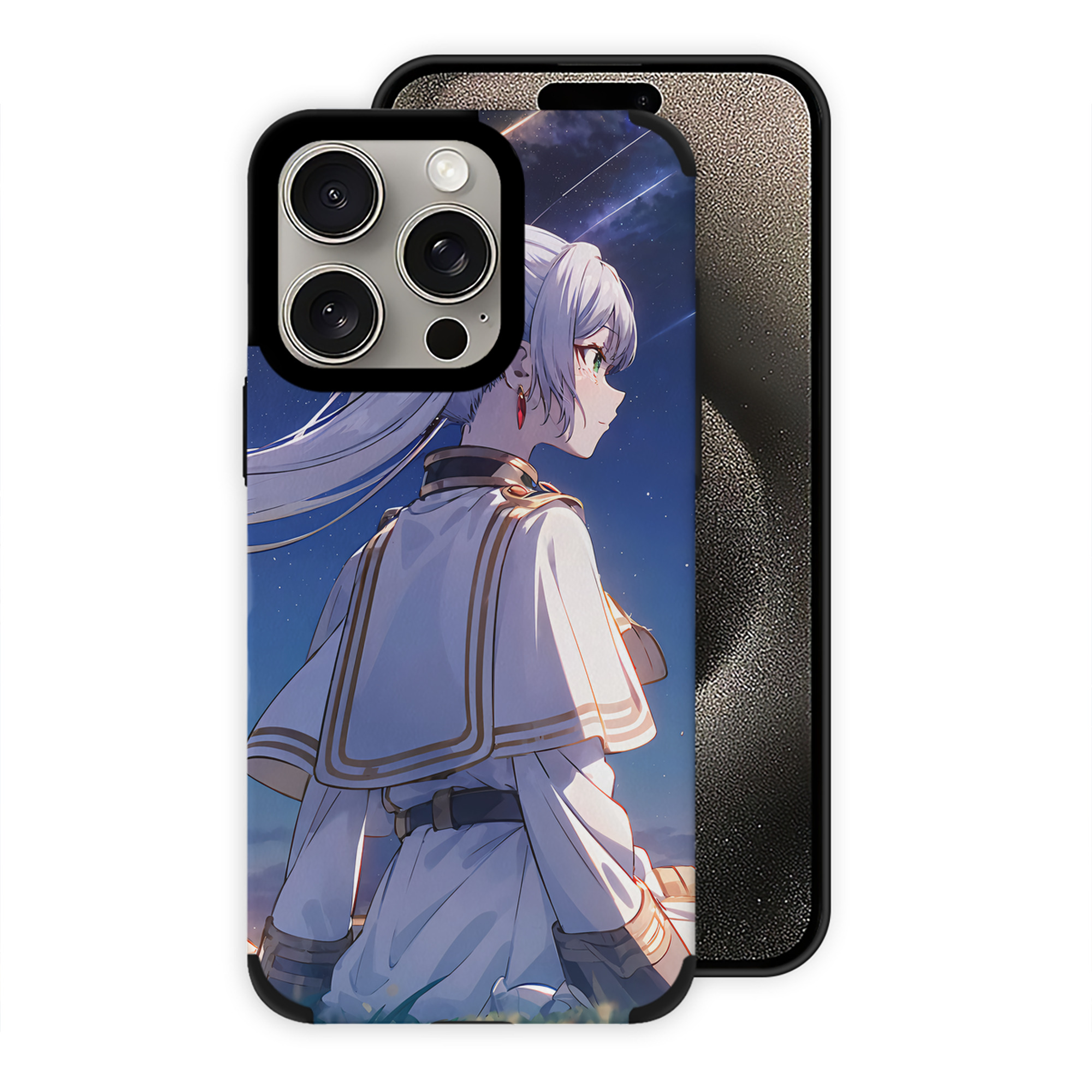 （画像用） 葬送のフリーレン Frieren 【iPhone15ProMax対応】 PUレザー スマホケース 耐衝撃＆黄変防止