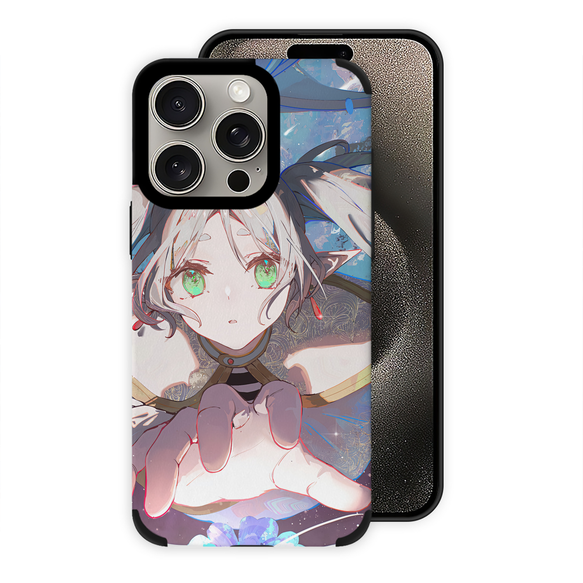 （画像用） 葬送のフリーレン Frieren 【iPhone15ProMax対応】 PUレザー スマホケース 耐衝撃＆黄変防止