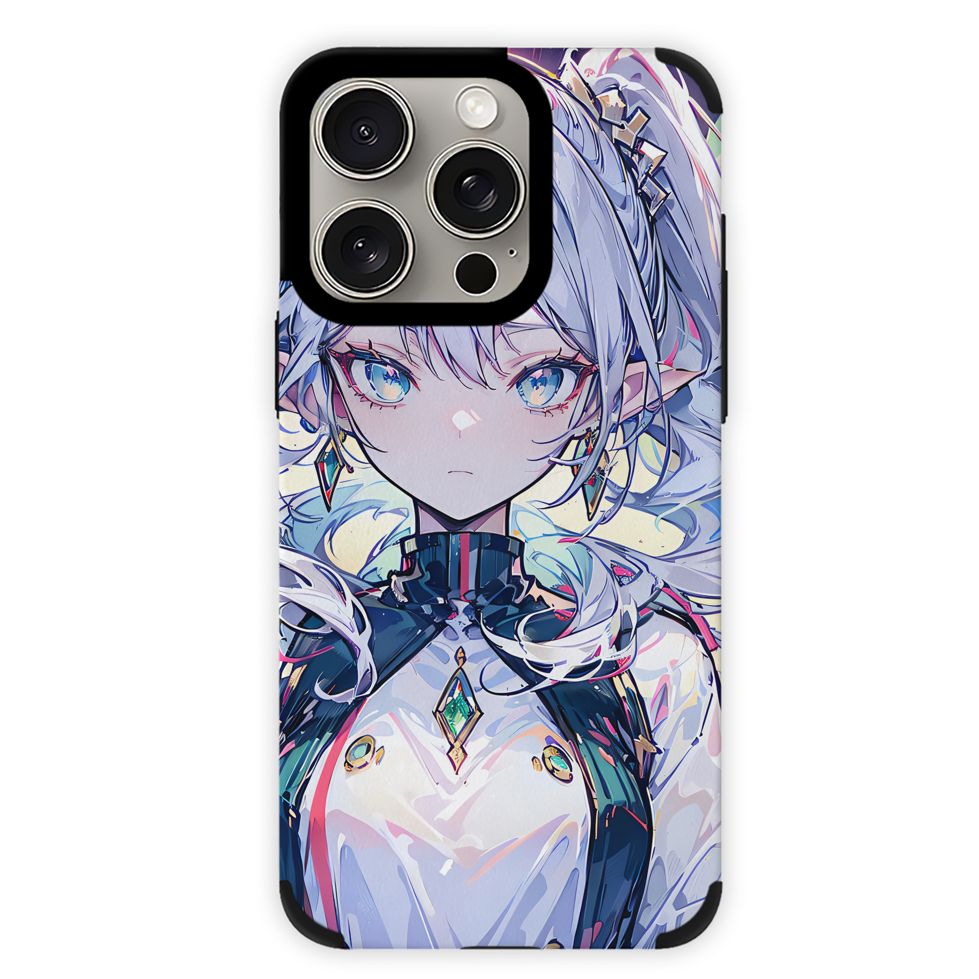 （画像用） 葬送のフリーレン Frieren 【iPhone15ProMax対応】 PUレザー スマホケース 耐衝撃＆黄変防止