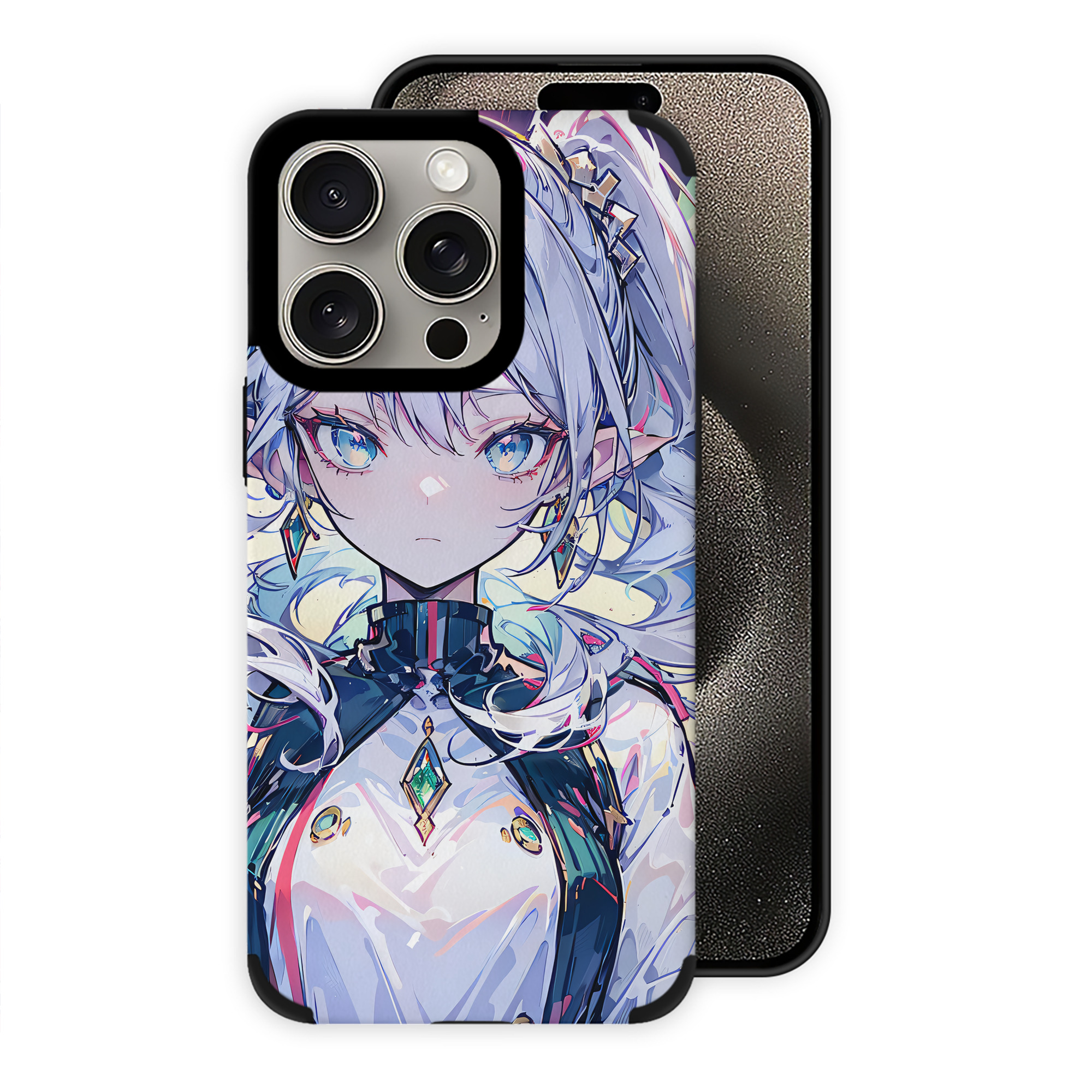 （画像用） 葬送のフリーレン Frieren 【iPhone15ProMax対応】 PUレザー スマホケース 耐衝撃＆黄変防止