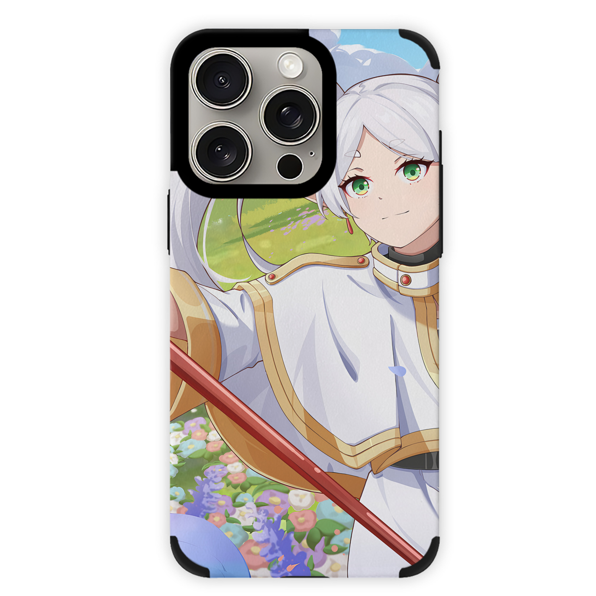 （画像用） 葬送のフリーレン Frieren 【iPhone15ProMax対応】 PUレザー スマホケース 耐衝撃＆黄変防止