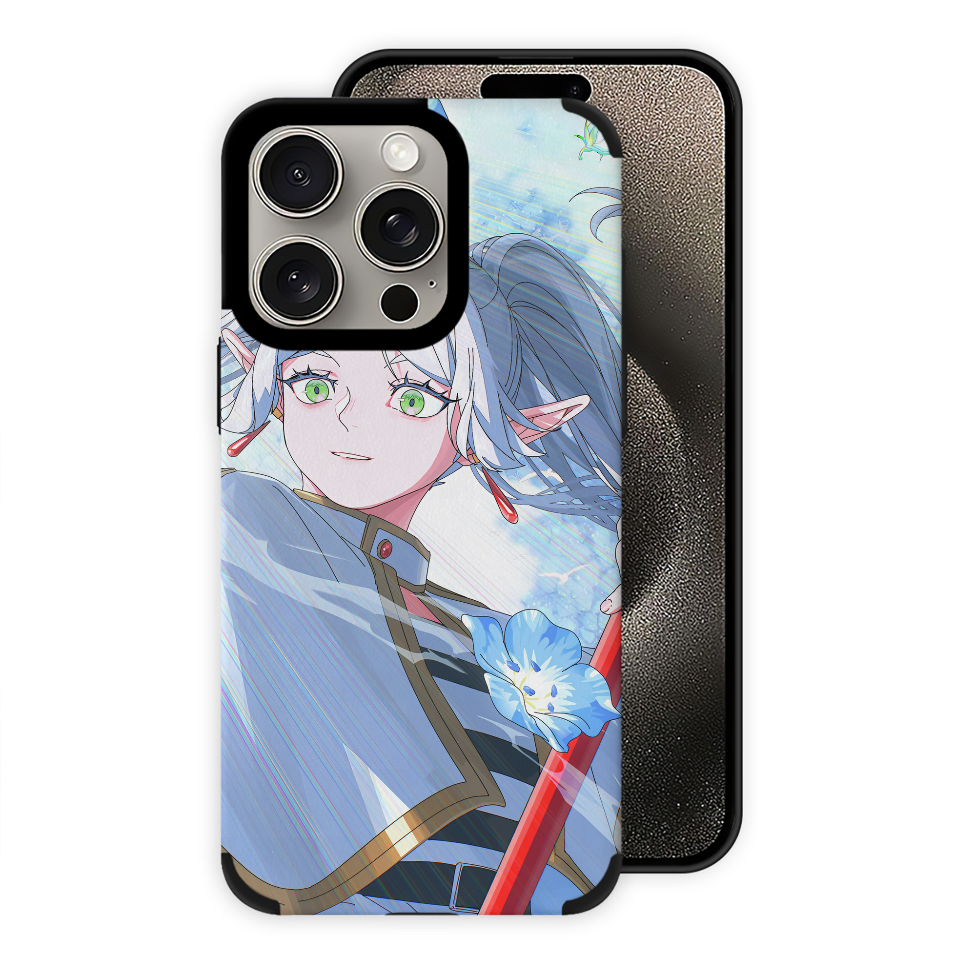 （画像用） 葬送のフリーレン Frieren 【iPhone15ProMax対応】 PUレザー スマホケース 耐衝撃＆黄変防止