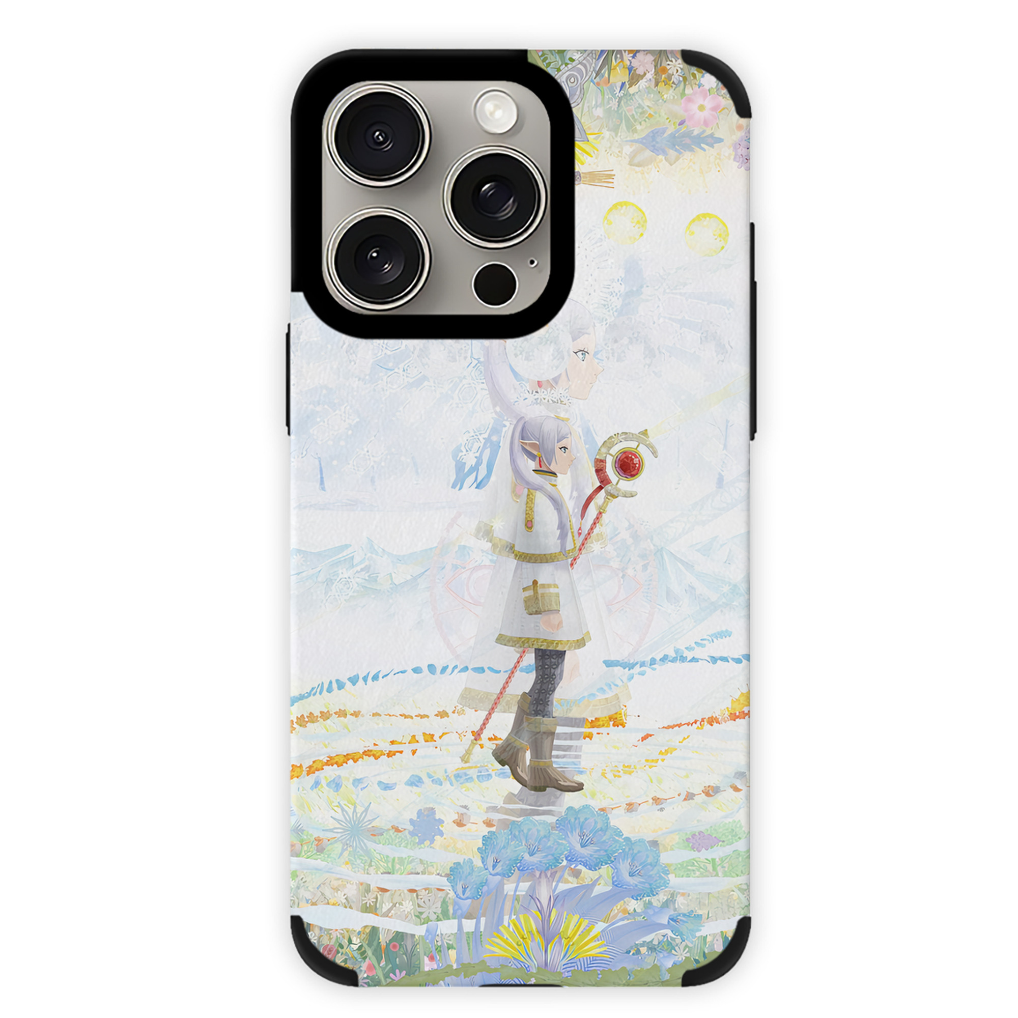 （画像用） 葬送のフリーレン Frieren 【iPhone15ProMax対応】 PUレザー スマホケース 耐衝撃＆黄変防止