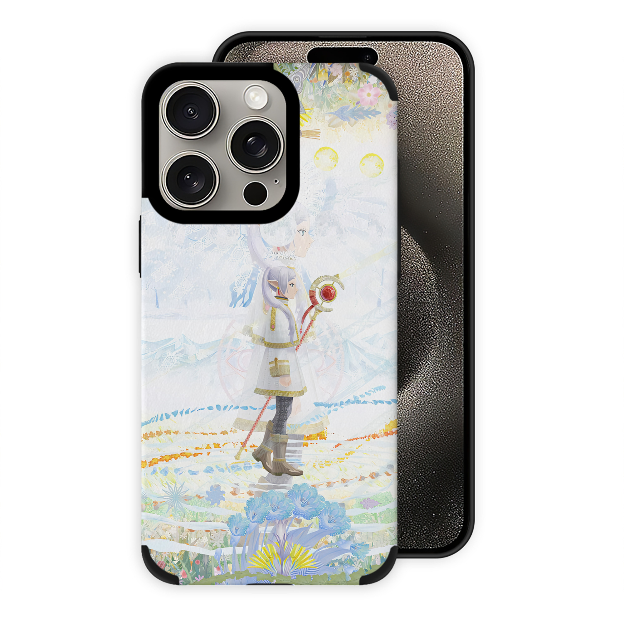 （画像用） 葬送のフリーレン Frieren 【iPhone15ProMax対応】 PUレザー スマホケース 耐衝撃＆黄変防止