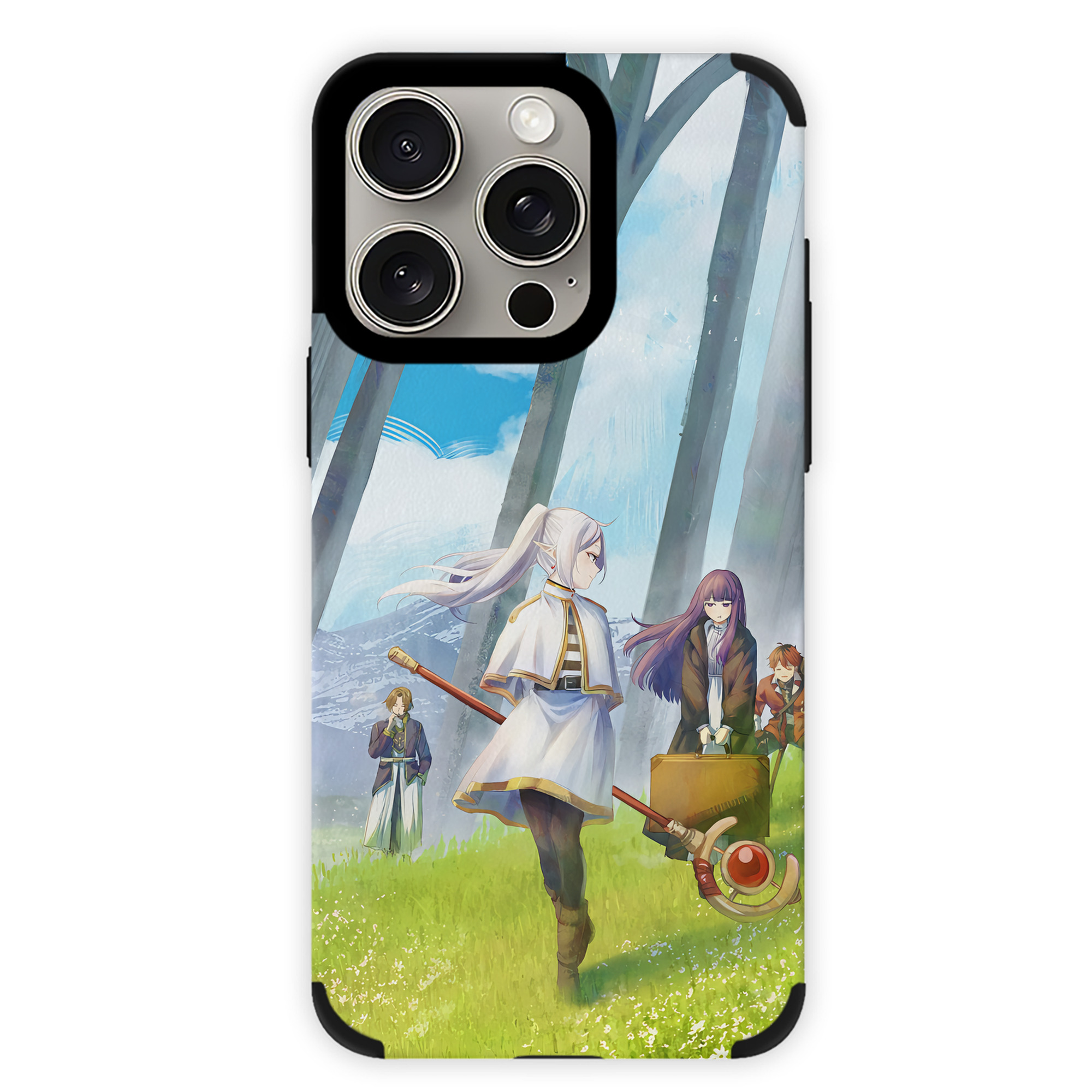 （画像用） 葬送のフリーレン Frieren 【iPhone15ProMax対応】 PUレザー スマホケース 耐衝撃＆黄変防止