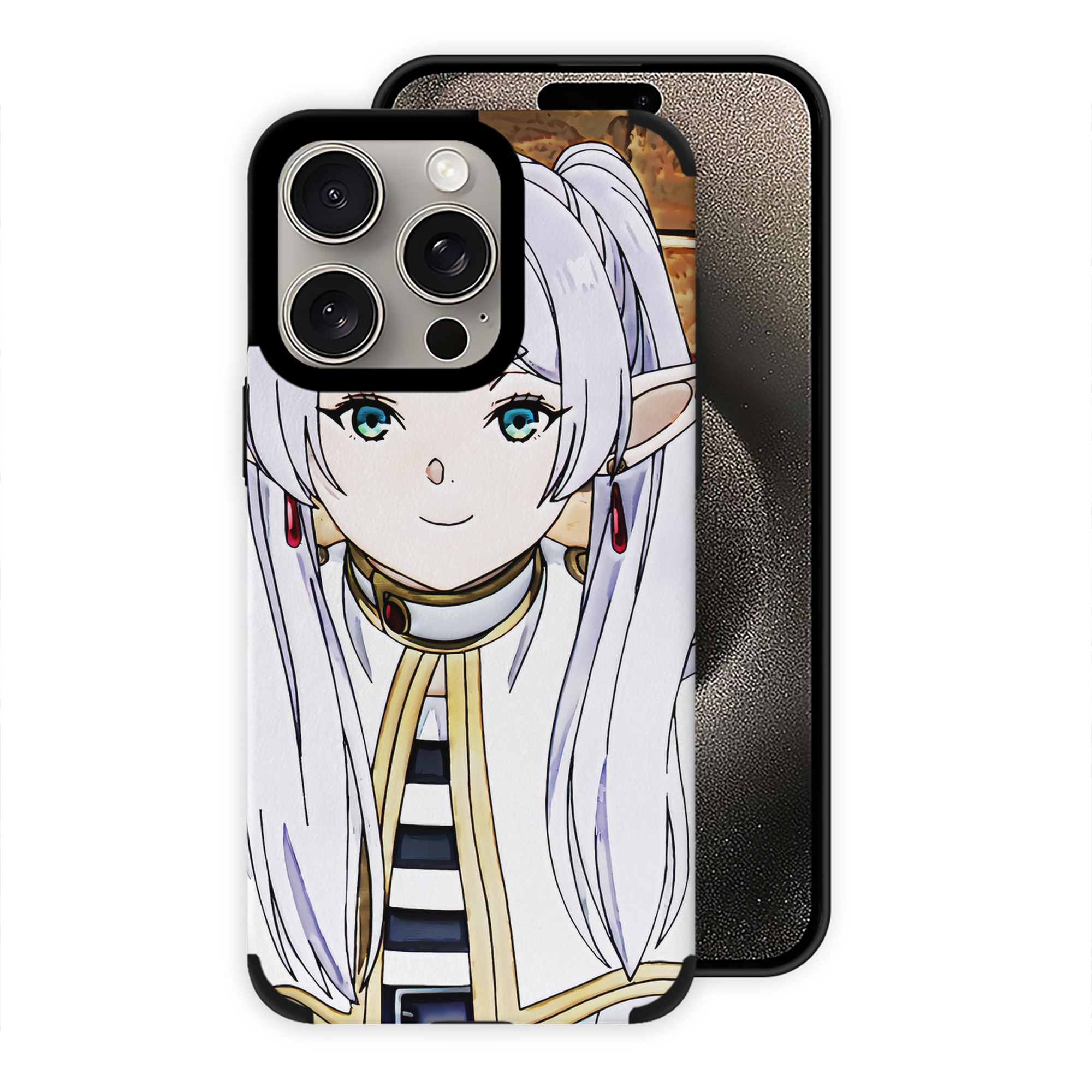 （画像用） 葬送のフリーレン Frieren 【iPhone15ProMax対応】 PUレザー スマホケース 耐衝撃＆黄変防止
