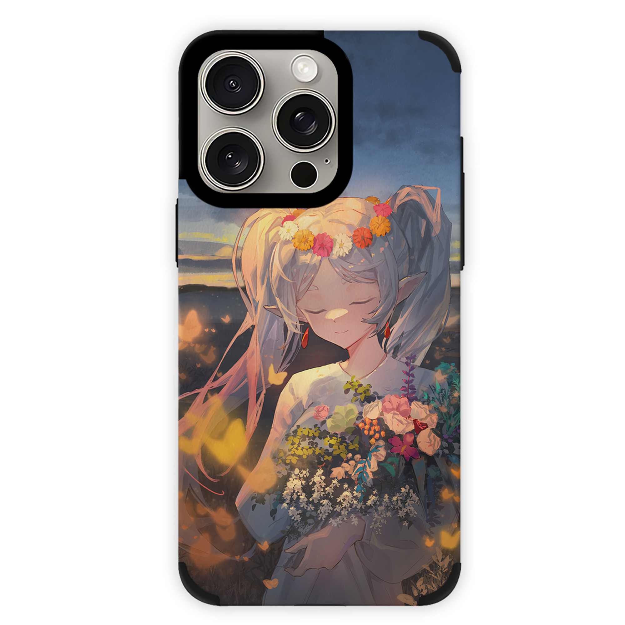 （画像用） 葬送のフリーレン Frieren 【iPhone15ProMax対応】 PUレザー スマホケース 耐衝撃＆黄変防止
