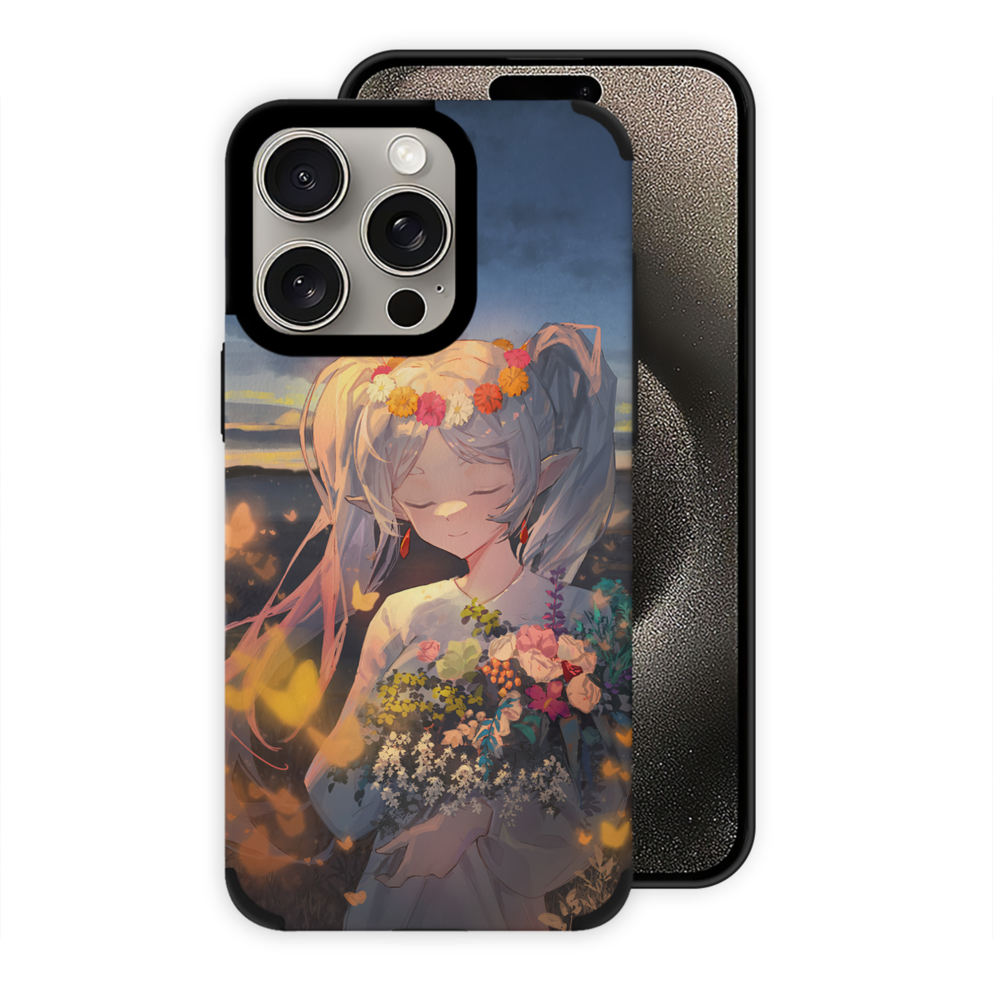 （画像用） 葬送のフリーレン Frieren 【iPhone15ProMax対応】 PUレザー スマホケース 耐衝撃＆黄変防止
