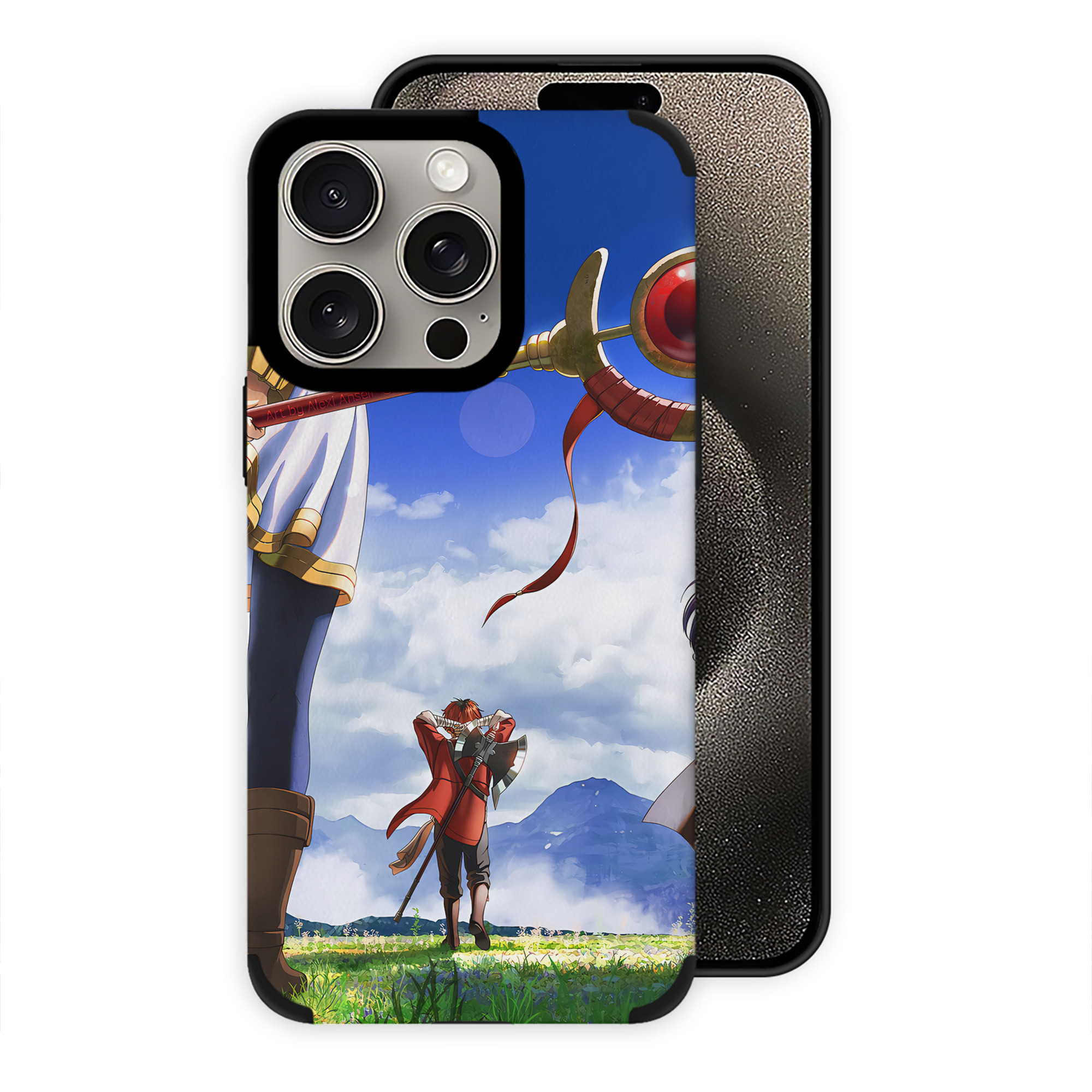 （画像用） 葬送のフリーレン Frieren 【iPhone15ProMax対応】 PUレザー スマホケース 耐衝撃＆黄変防止