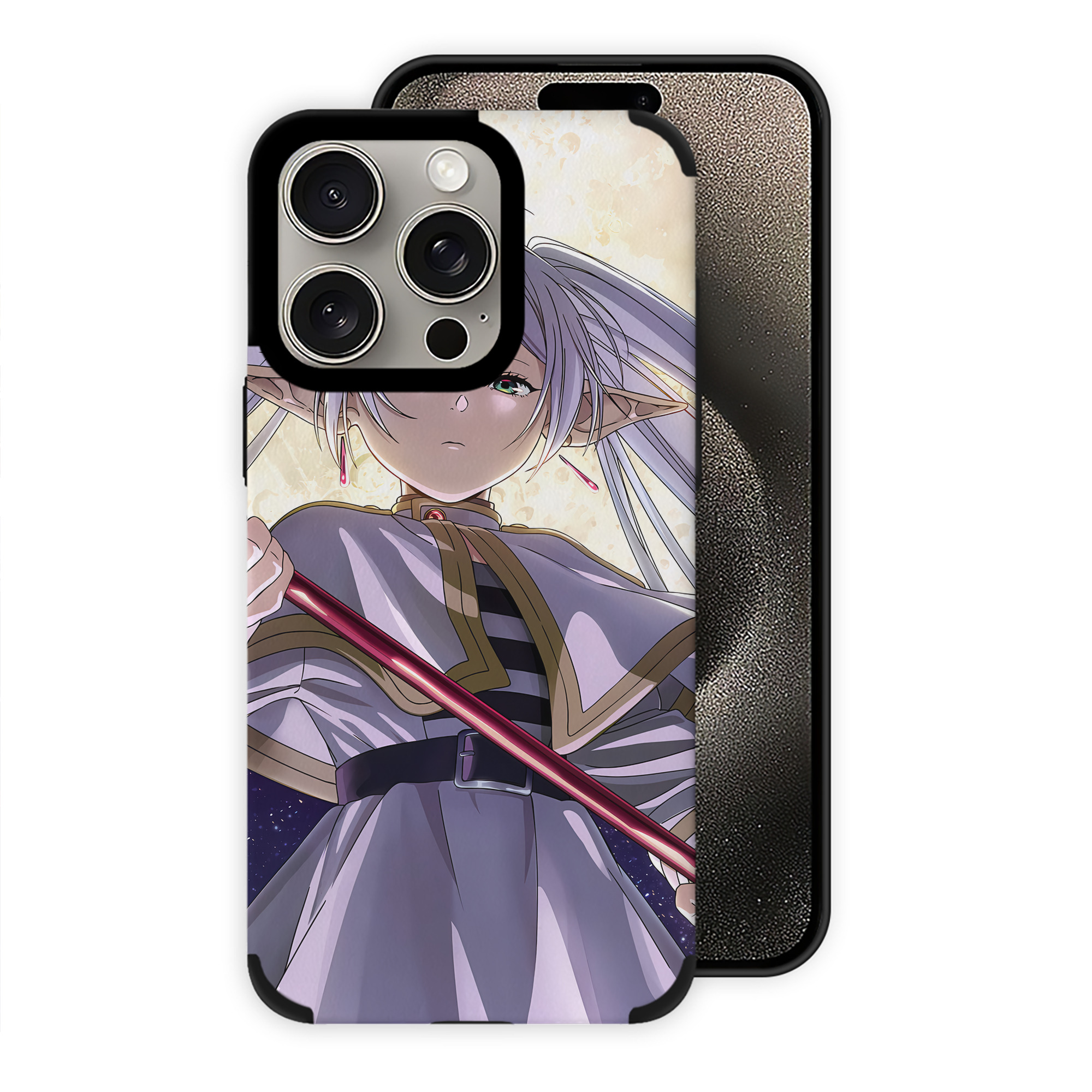 （画像用） 葬送のフリーレン Frieren 【iPhone15ProMax対応】 PUレザー スマホケース 耐衝撃＆黄変防止