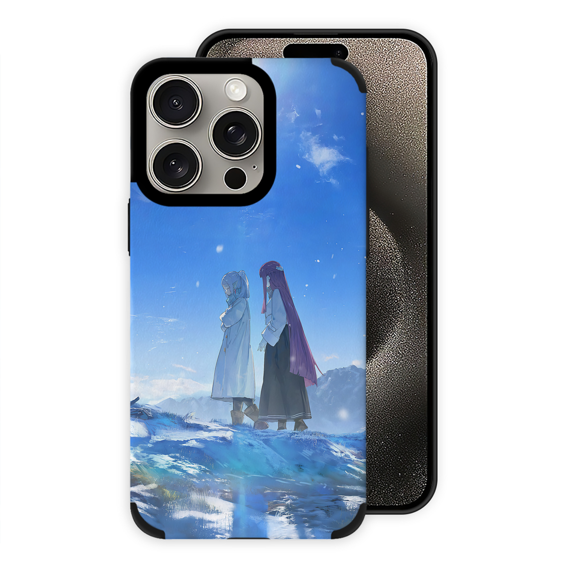 （画像用） 葬送のフリーレン Frieren 【iPhone15ProMax対応】 PUレザー スマホケース 耐衝撃＆黄変防止