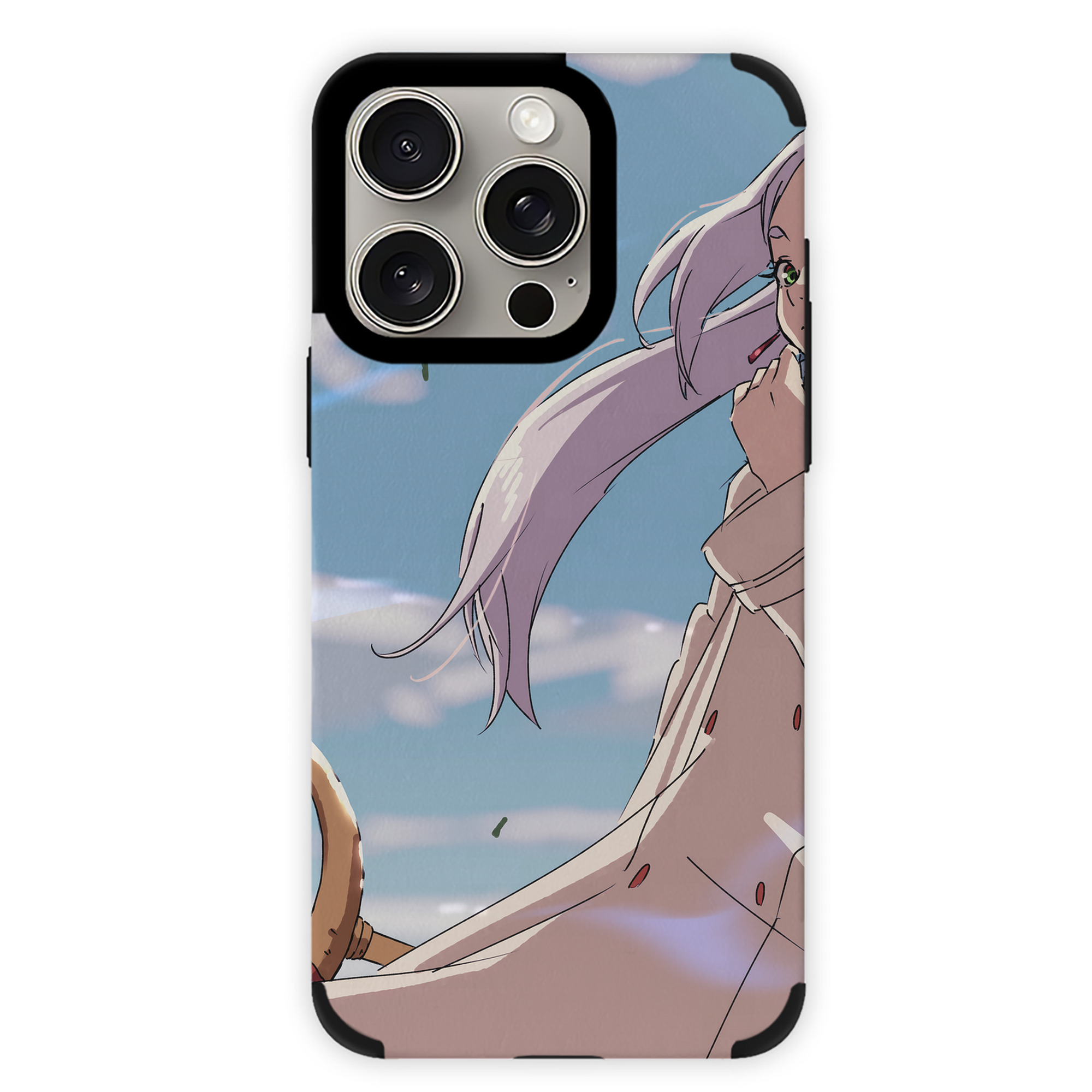 （画像用） 葬送のフリーレン Frieren 【iPhone15ProMax対応】 PUレザー スマホケース 耐衝撃＆黄変防止