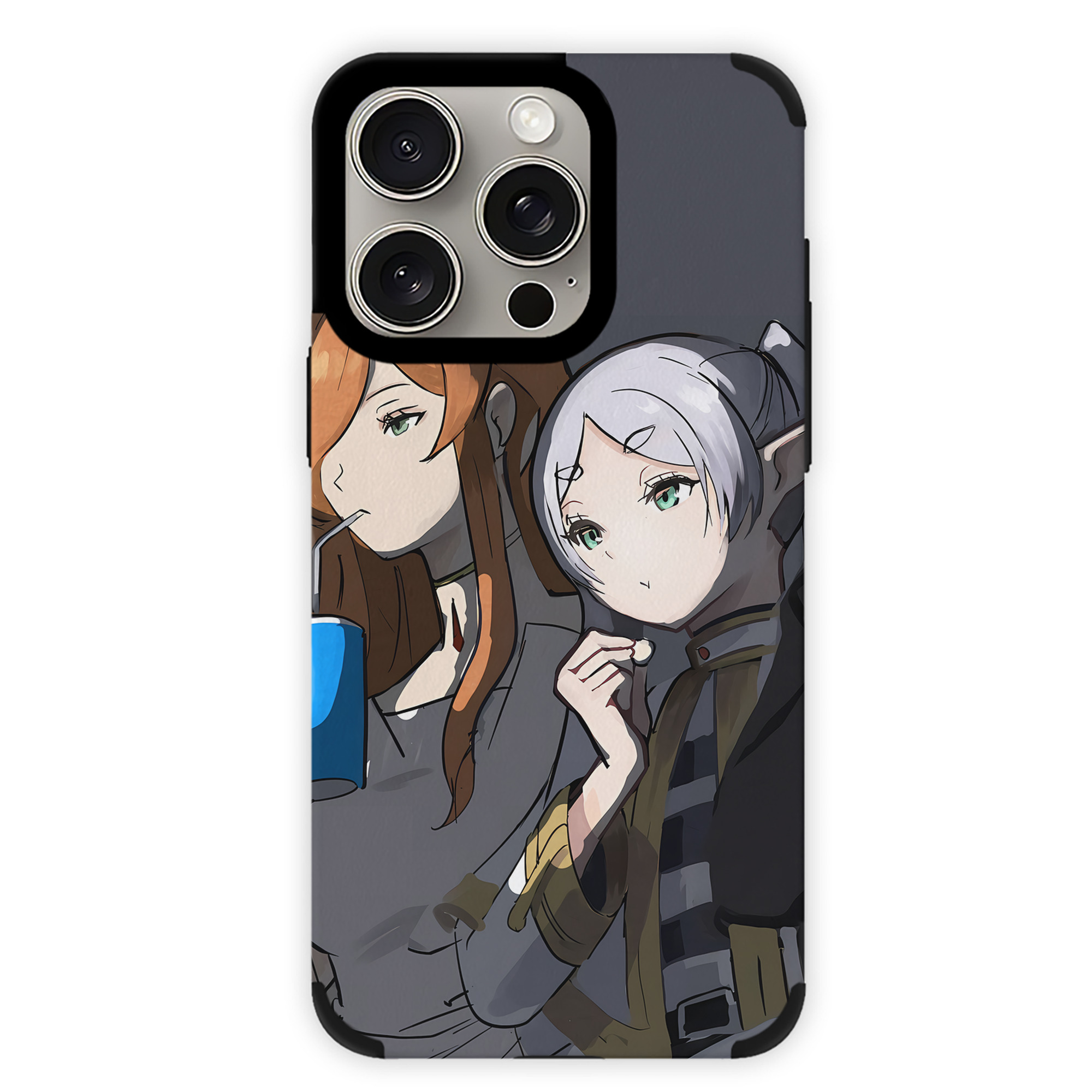 （画像用） 葬送のフリーレン Frieren 【iPhone15ProMax対応】 PUレザー スマホケース 耐衝撃＆黄変防止