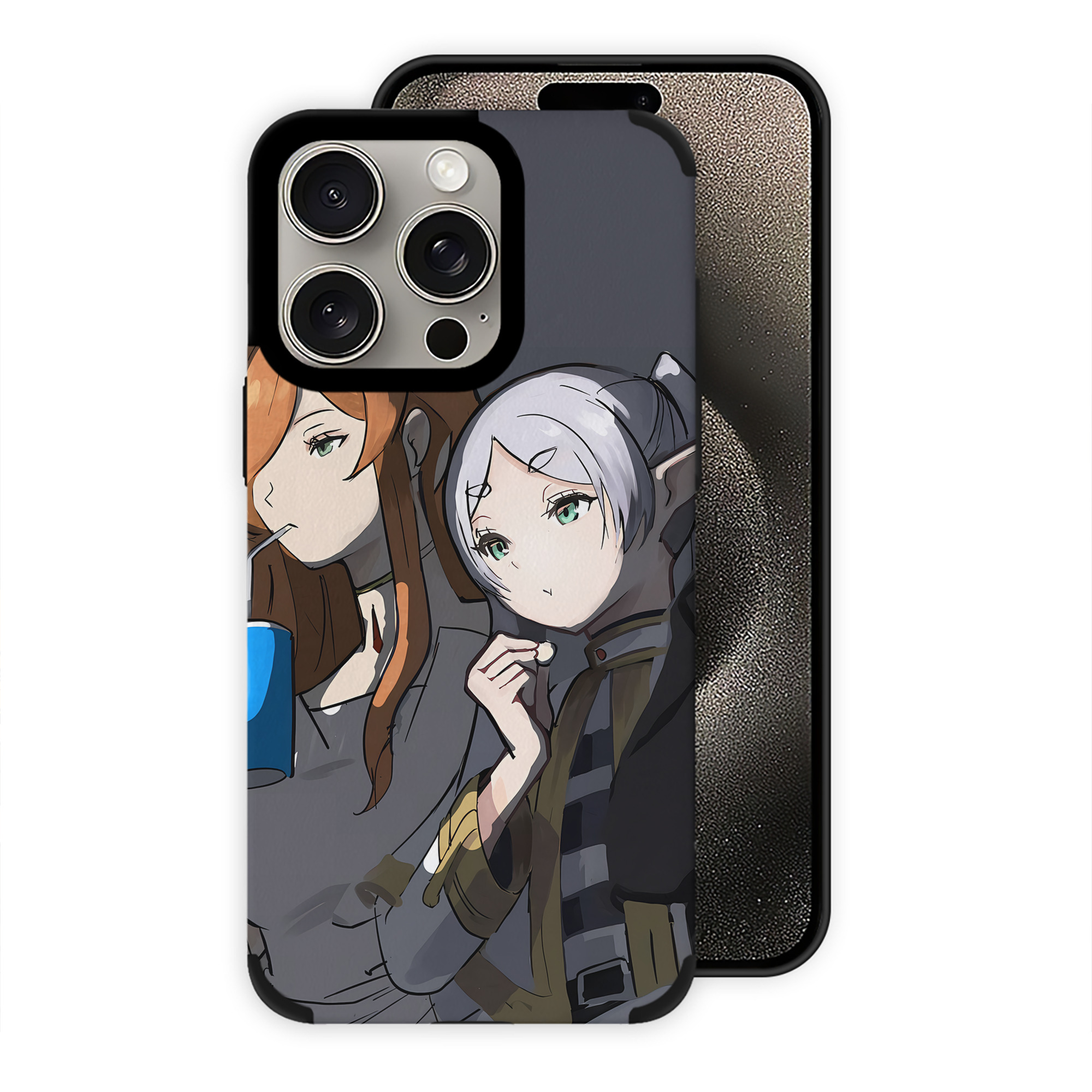 （画像用） 葬送のフリーレン Frieren 【iPhone15ProMax対応】 PUレザー スマホケース 耐衝撃＆黄変防止