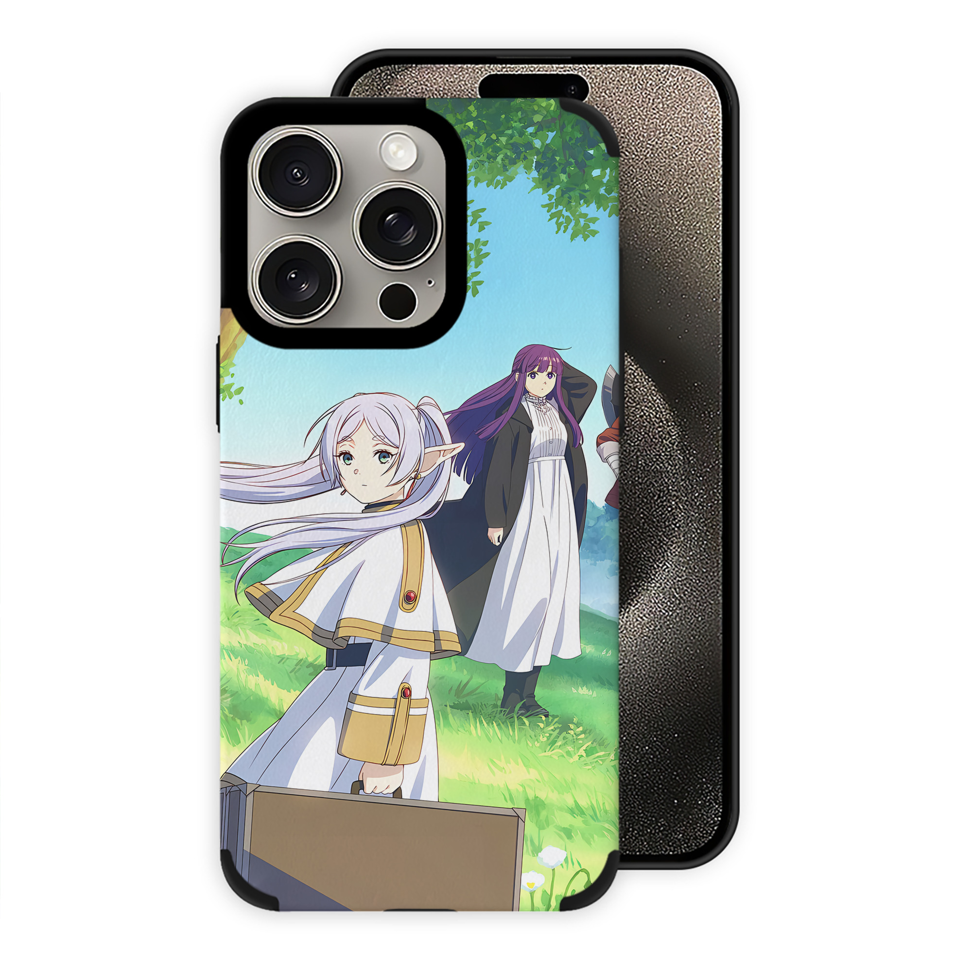 （画像用） 葬送のフリーレン Frieren 【iPhone15ProMax対応】 PUレザー スマホケース 耐衝撃＆黄変防止