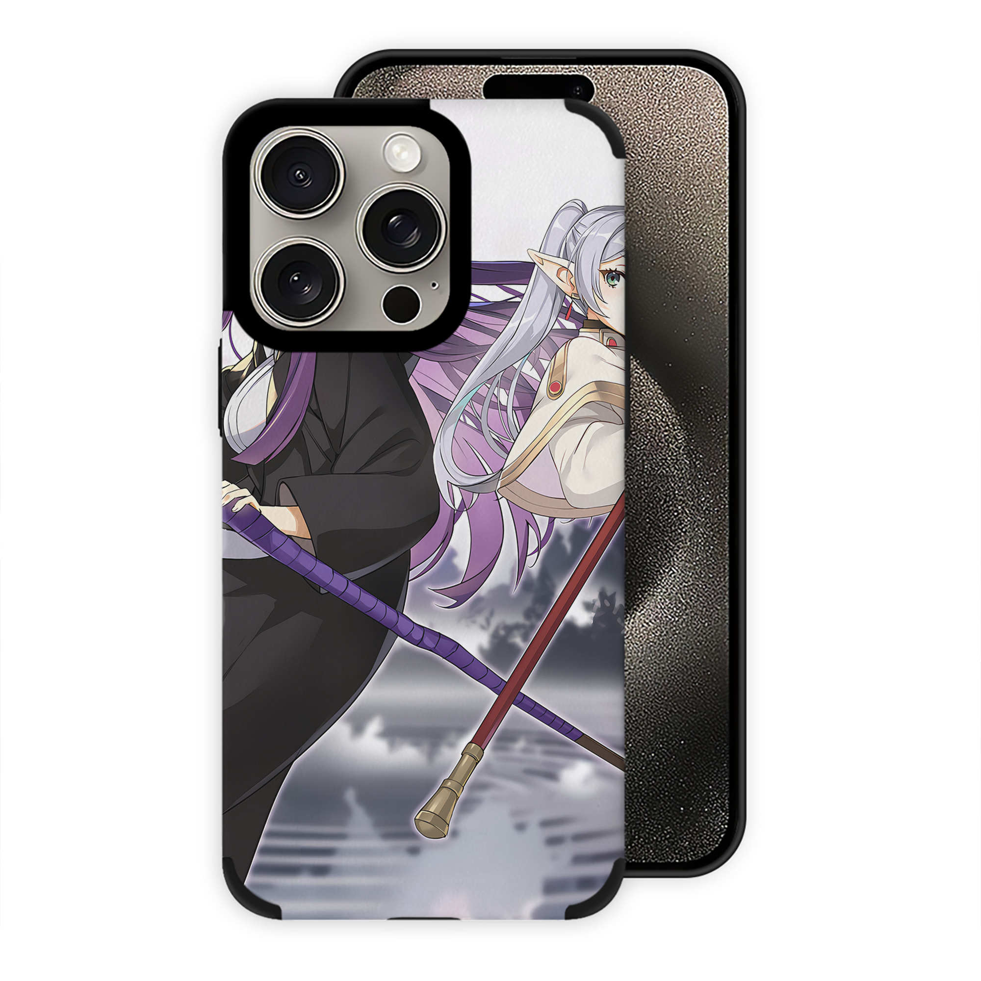 （画像用） 葬送のフリーレン Frieren 【iPhone15ProMax対応】 PUレザー スマホケース 耐衝撃＆黄変防止