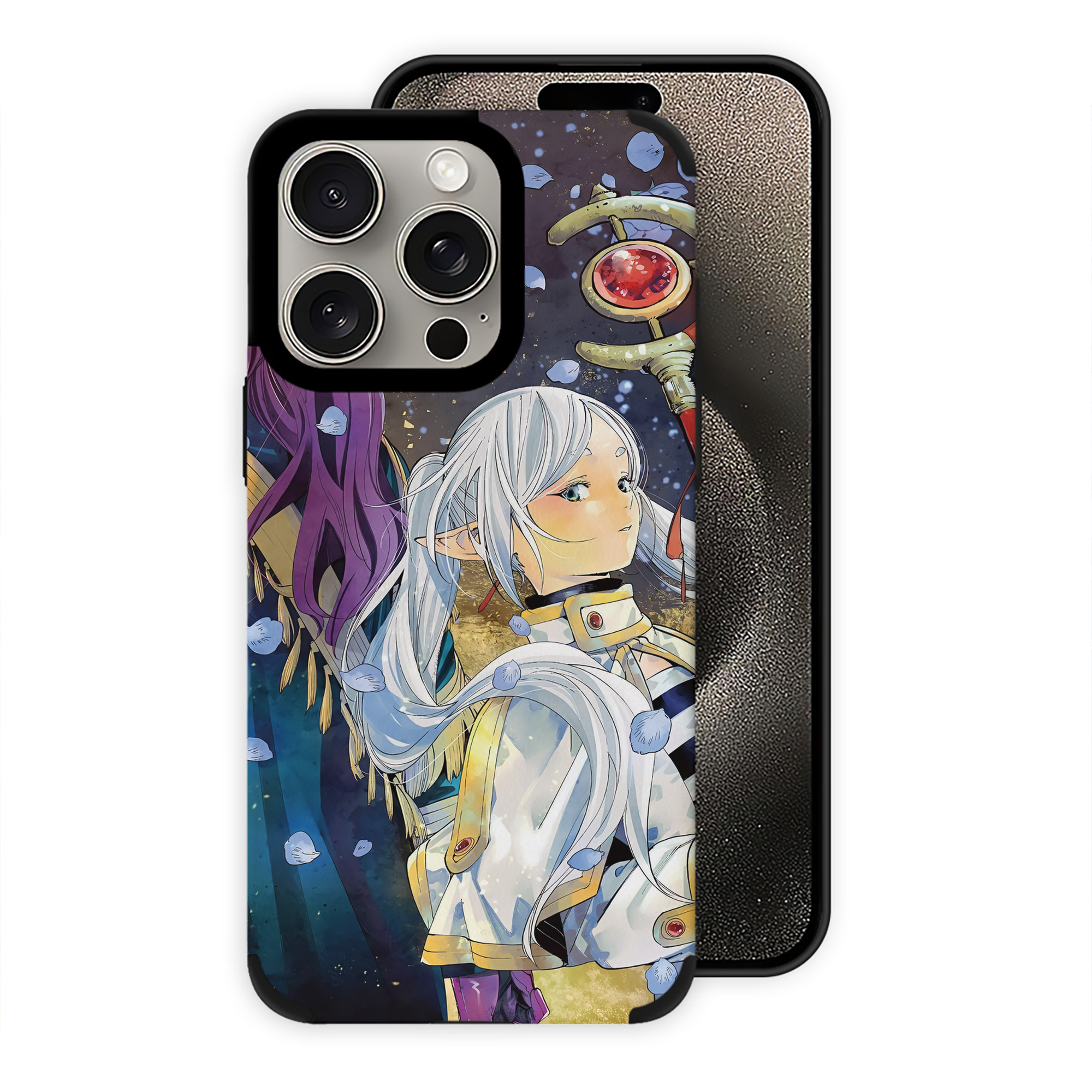 （画像用） 葬送のフリーレン Frieren 【iPhone15ProMax対応】 PUレザー スマホケース 耐衝撃＆黄変防止