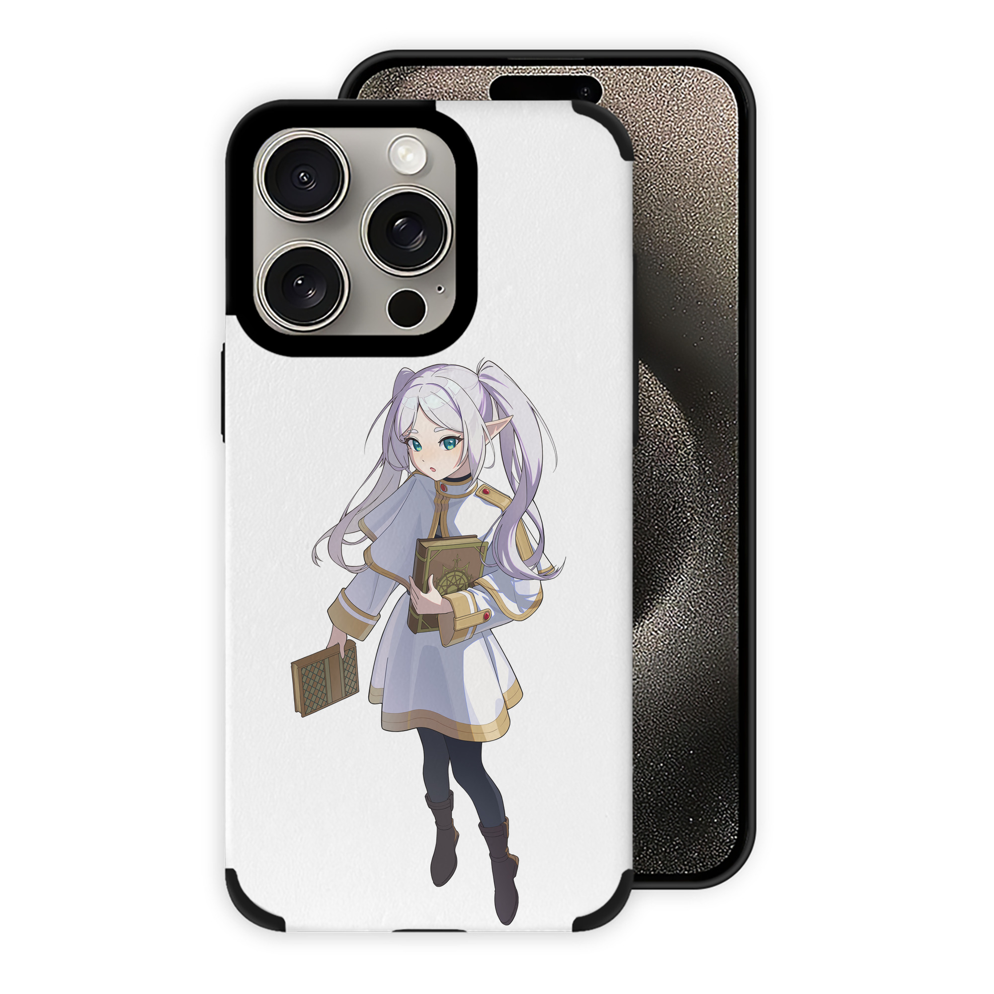（画像用） 葬送のフリーレン Frieren 【iPhone15ProMax対応】 PUレザー スマホケース 耐衝撃＆黄変防止